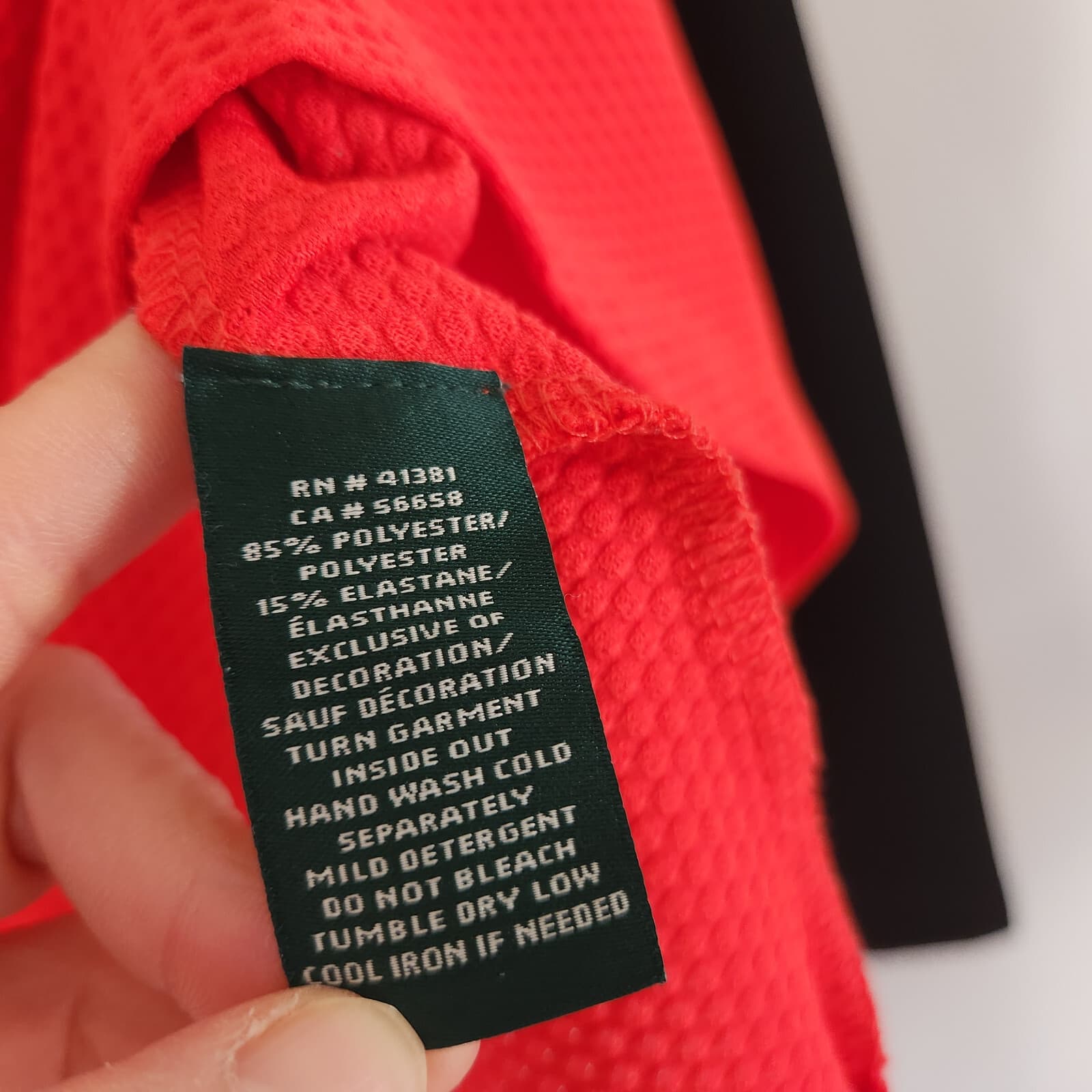 Lauren Ralph Lauren Quarter Zip Waffle Knit Activewear Top Red Black Women's L - Thumbnail 8