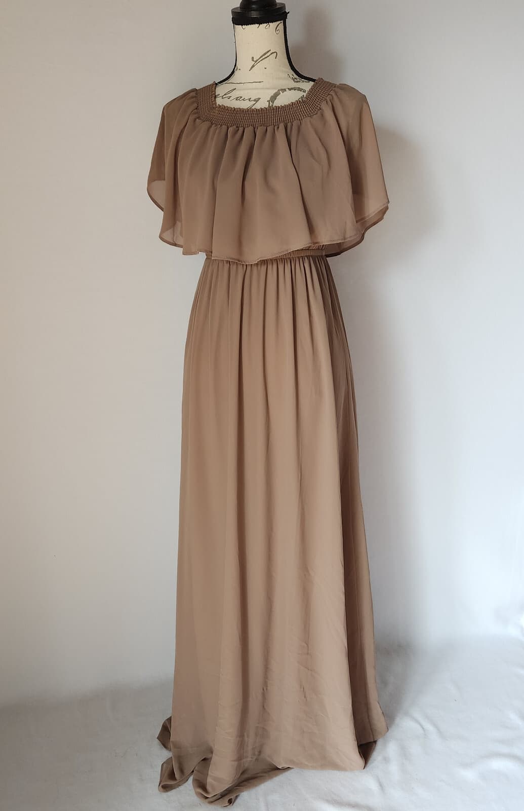 Show Me Your Mumu Hacienda Bridesmaid Chiffon Maxi Dress Convertible Brown Sz.S - Thumbnail 2