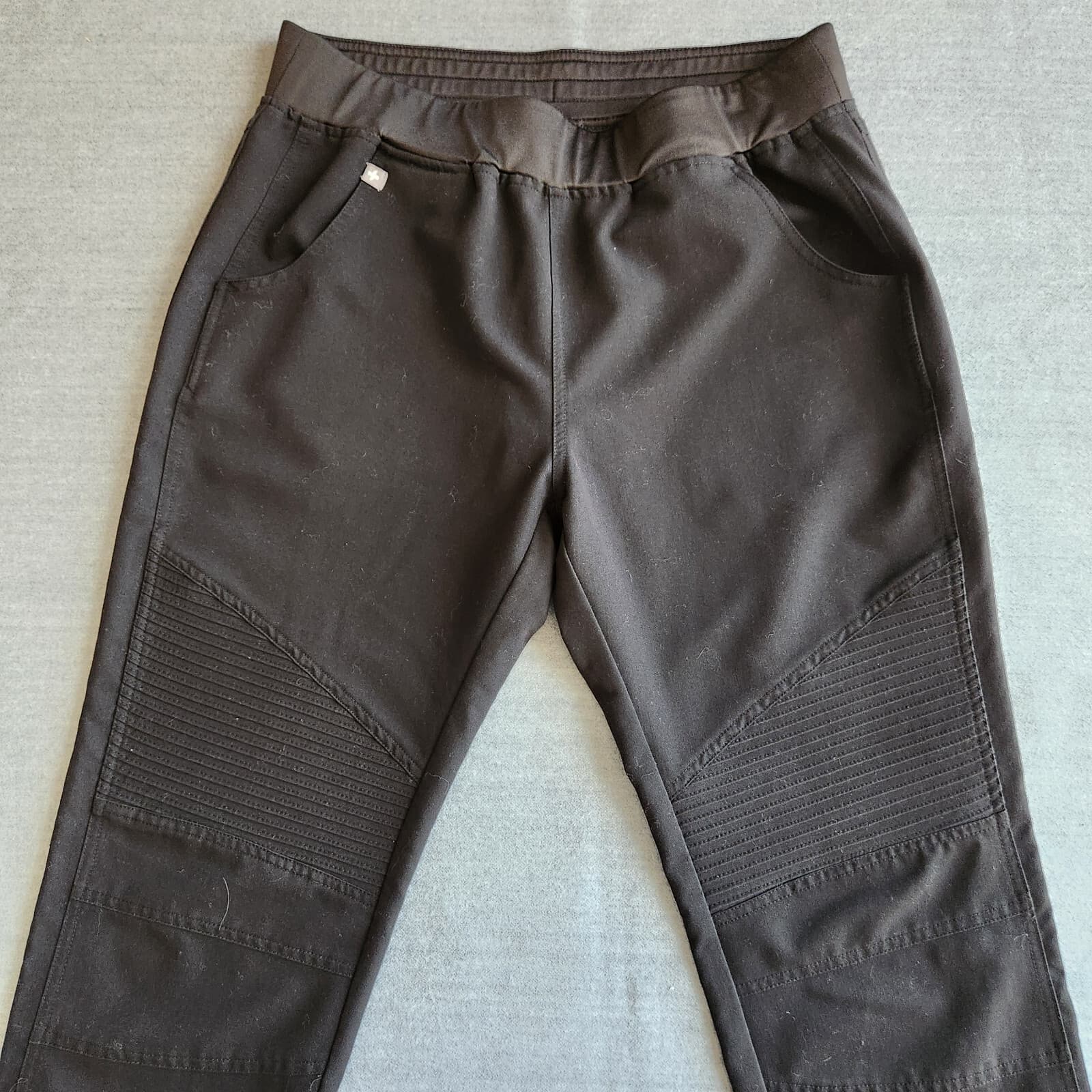 FIGS Technical Collcection Kanye Moto Scrub Pants Slim Fit Pull-On Black Women M - Thumbnail 4