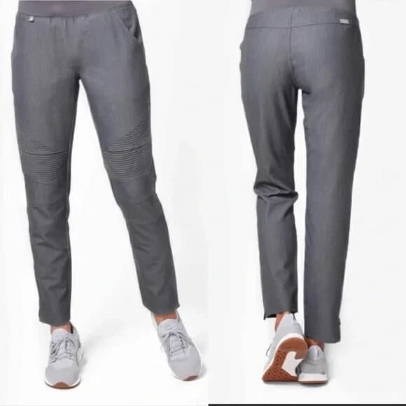 FIGS Technical Collcection Kanye Moto Scrub Pants Slim Fit Pull-On Black Women M - Thumbnail 5