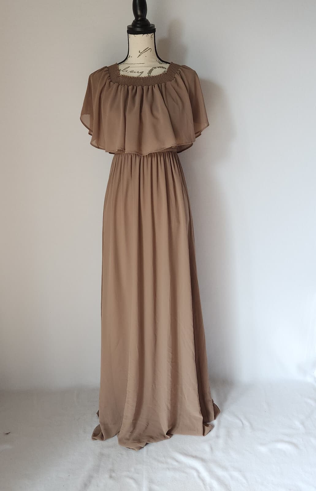 Show Me Your Mumu Hacienda Bridesmaid Chiffon Maxi Dress Convertible Brown Sz.S - Thumbnail 5