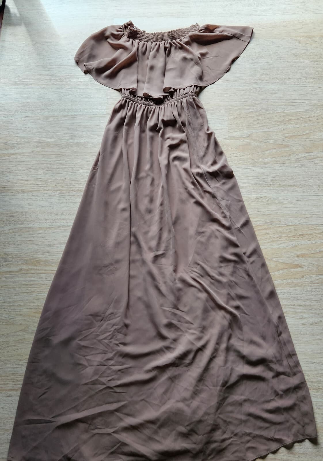 Show Me Your Mumu Hacienda Bridesmaid Chiffon Maxi Dress Convertible Brown Sz.S - Thumbnail 8