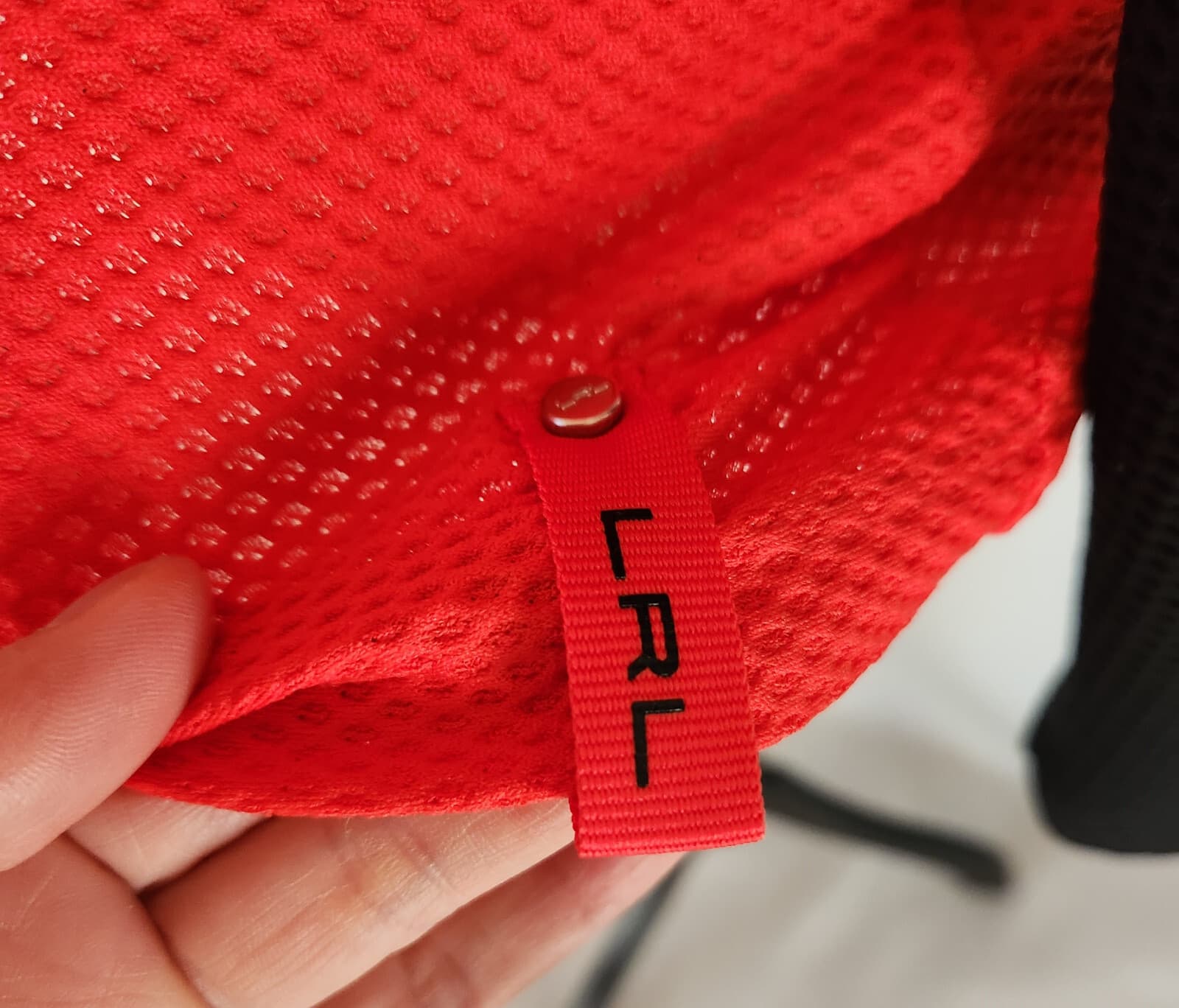 Lauren Ralph Lauren Quarter Zip Waffle Knit Activewear Top Red Black Women's L - Thumbnail 3
