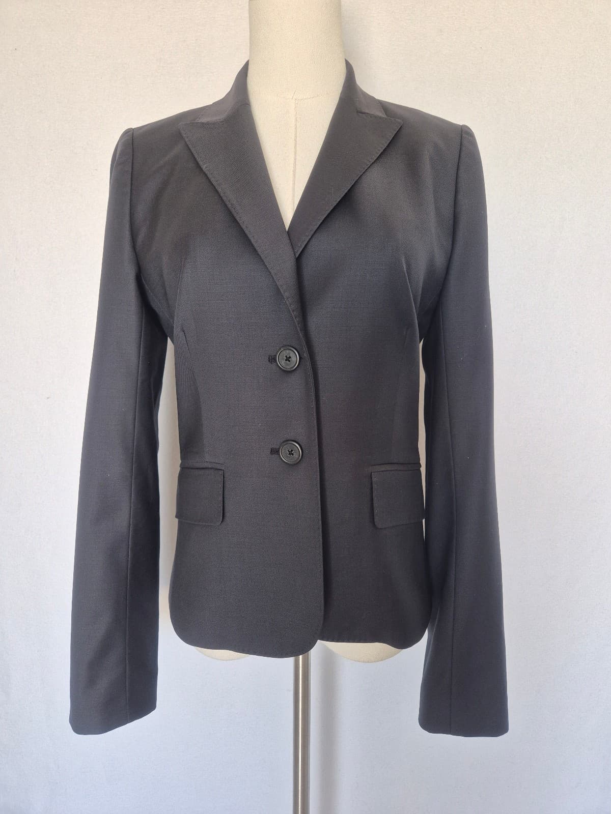 J.Crew Super 120's Wool Single-Breast Two Button Schoolboy Blazer Grey Womens 4T - Thumbnail 2