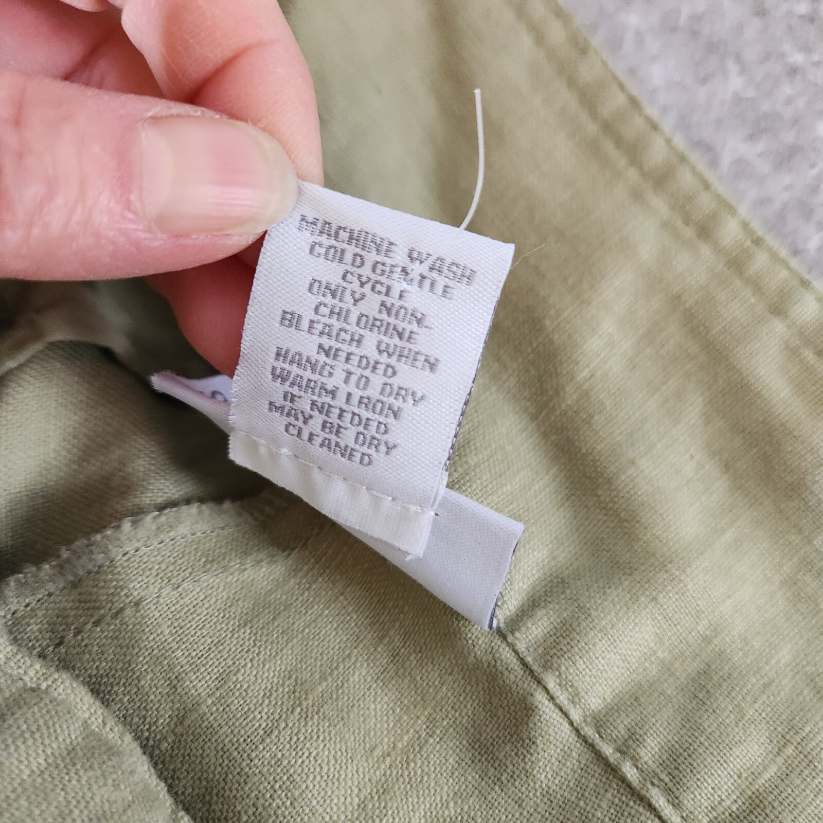 Soft Surroundings 100% Linen Frot Pleat Wide Leg Pants Pocket Zip Green XS-Tall - Thumbnail 8