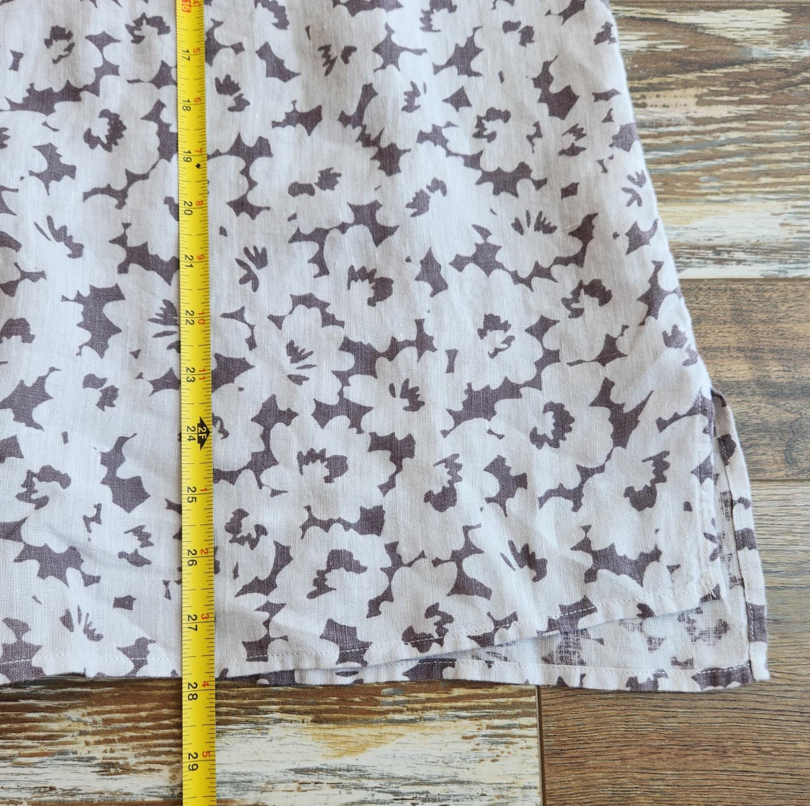 J.Jill Love Linen Essential Shirt Button-Up Tunic Granite Daisy Shadow Sz.XLP - Thumbnail 12