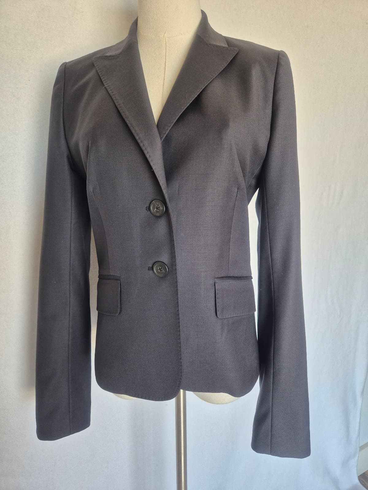 J.Crew Super 120's Wool Single-Breast Two Button Schoolboy Blazer Grey Womens 4T - Thumbnail 5