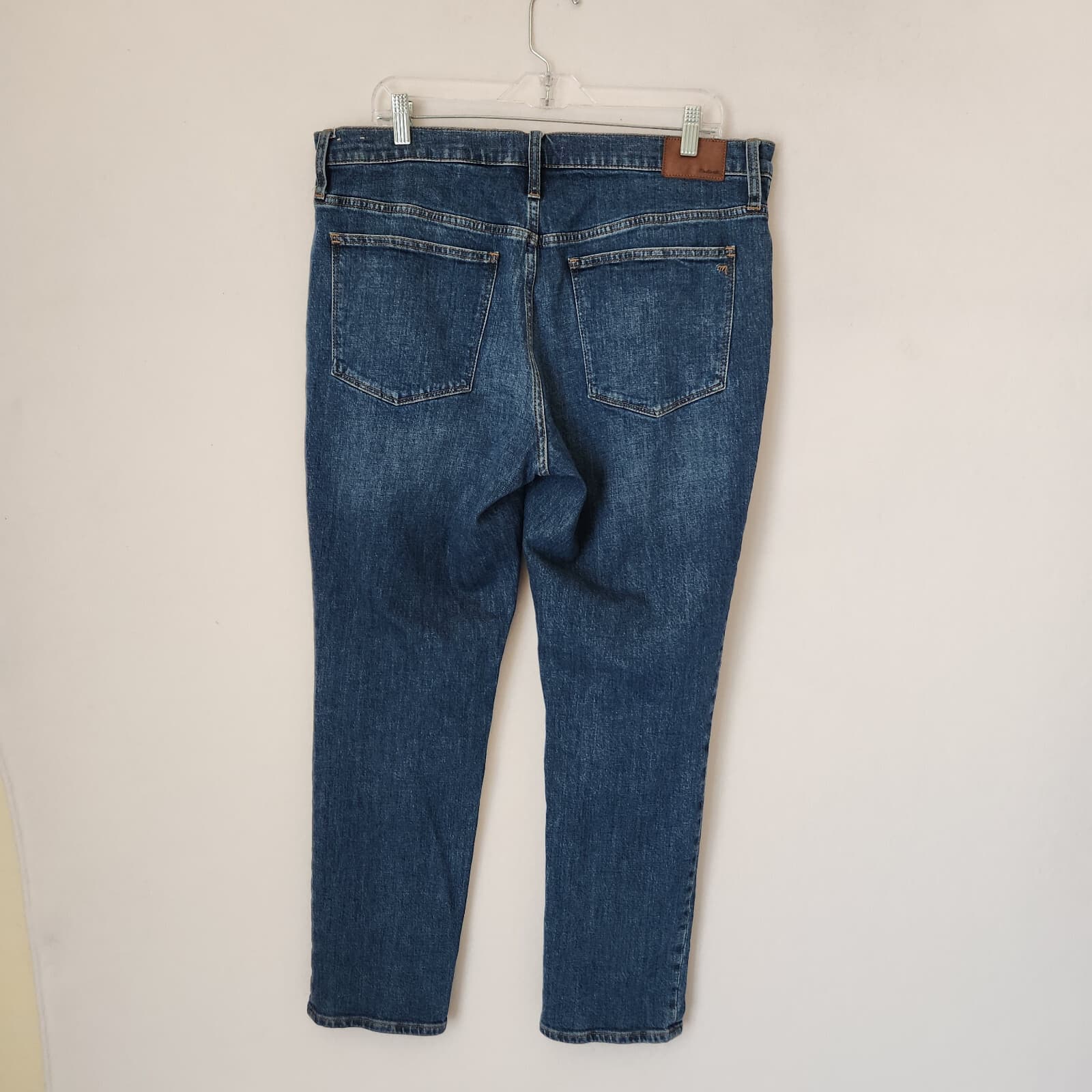Madewell The Slim Boyjean High Rise Relaxed-Leg Zip Cotton Blend Blue Women's 31 - Thumbnail 6
