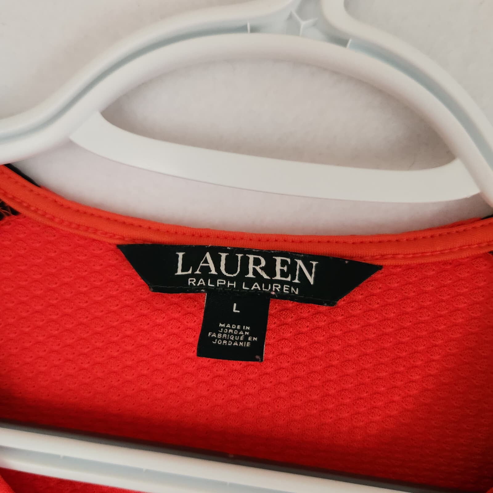 Lauren Ralph Lauren Quarter Zip Waffle Knit Activewear Top Red Black Women's L - Thumbnail 7