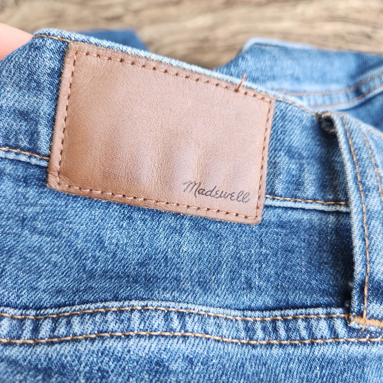 Madewell The Slim Boyjean High Rise Relaxed-Leg Zip Cotton Blend Blue Women's 31 - Thumbnail 13