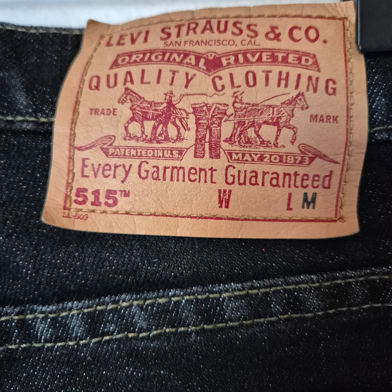 Vintage Y2K Levi's Made in USA 515 Boot Cut Lower Rise Jeans Zip Black Sz.6M MIS - Thumbnail 5