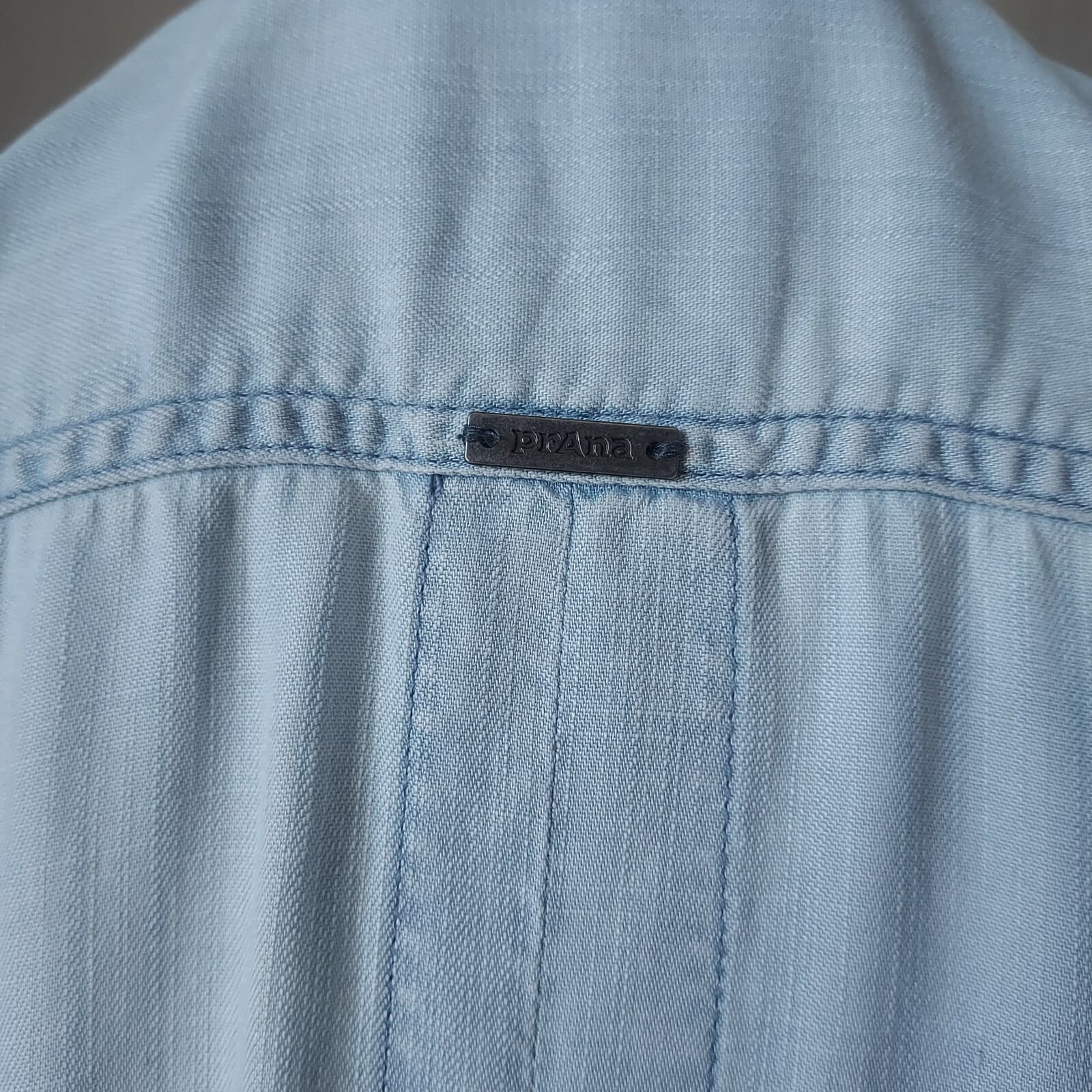 NWT Prana Doryan Vintage Blue Chambray Shirt Dress Roll-Tap Sleeve Women XL $89 - Thumbnail 8
