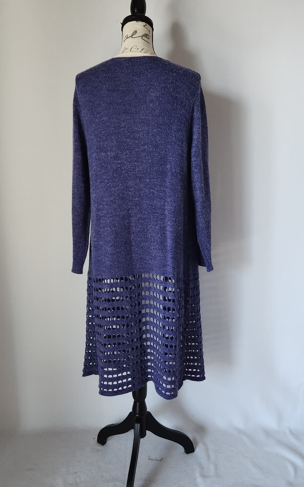 Soft Surroundings Long Duster Open Front Cardigan Acrylic Blue-Purple-ish Sz.PL - Thumbnail 5