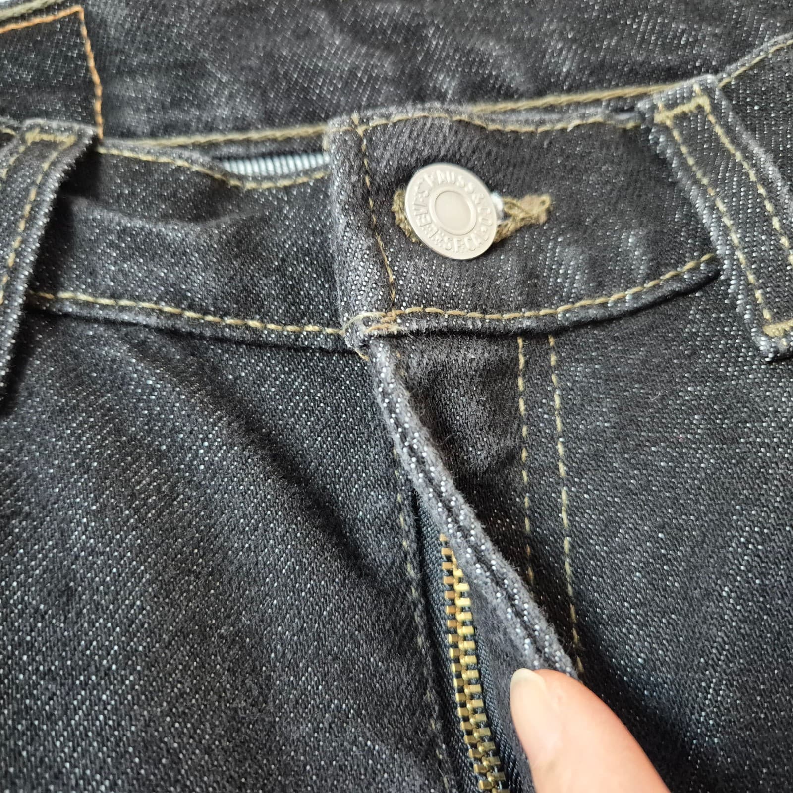 Vintage Y2K Levi's Made in USA 515 Boot Cut Lower Rise Jeans Zip Black Sz.6M MIS - Thumbnail 3