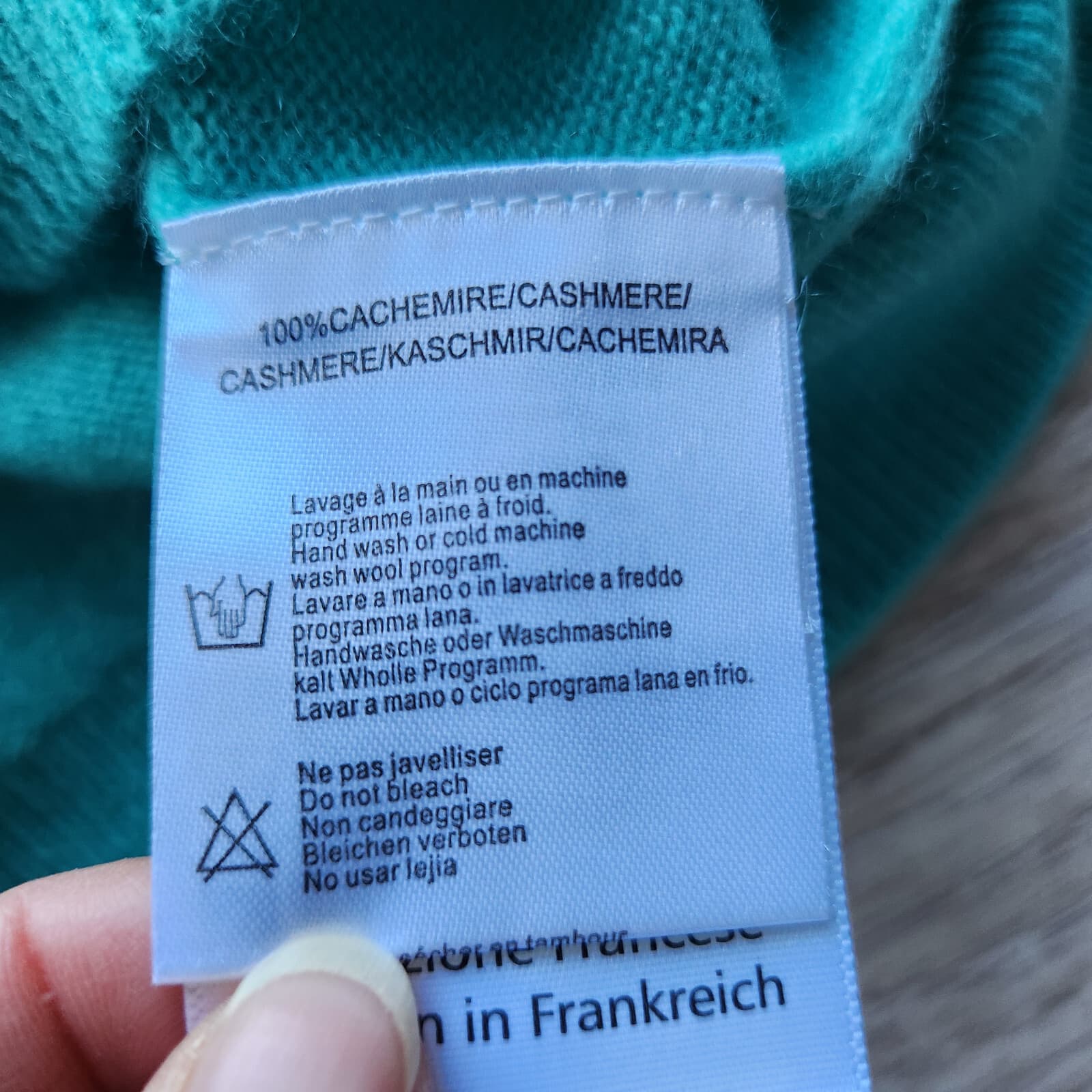 NWoT Absolut Cashmere V-Neck Sweater Pullover 100% Cashmere Green Women's S - Thumbnail 9