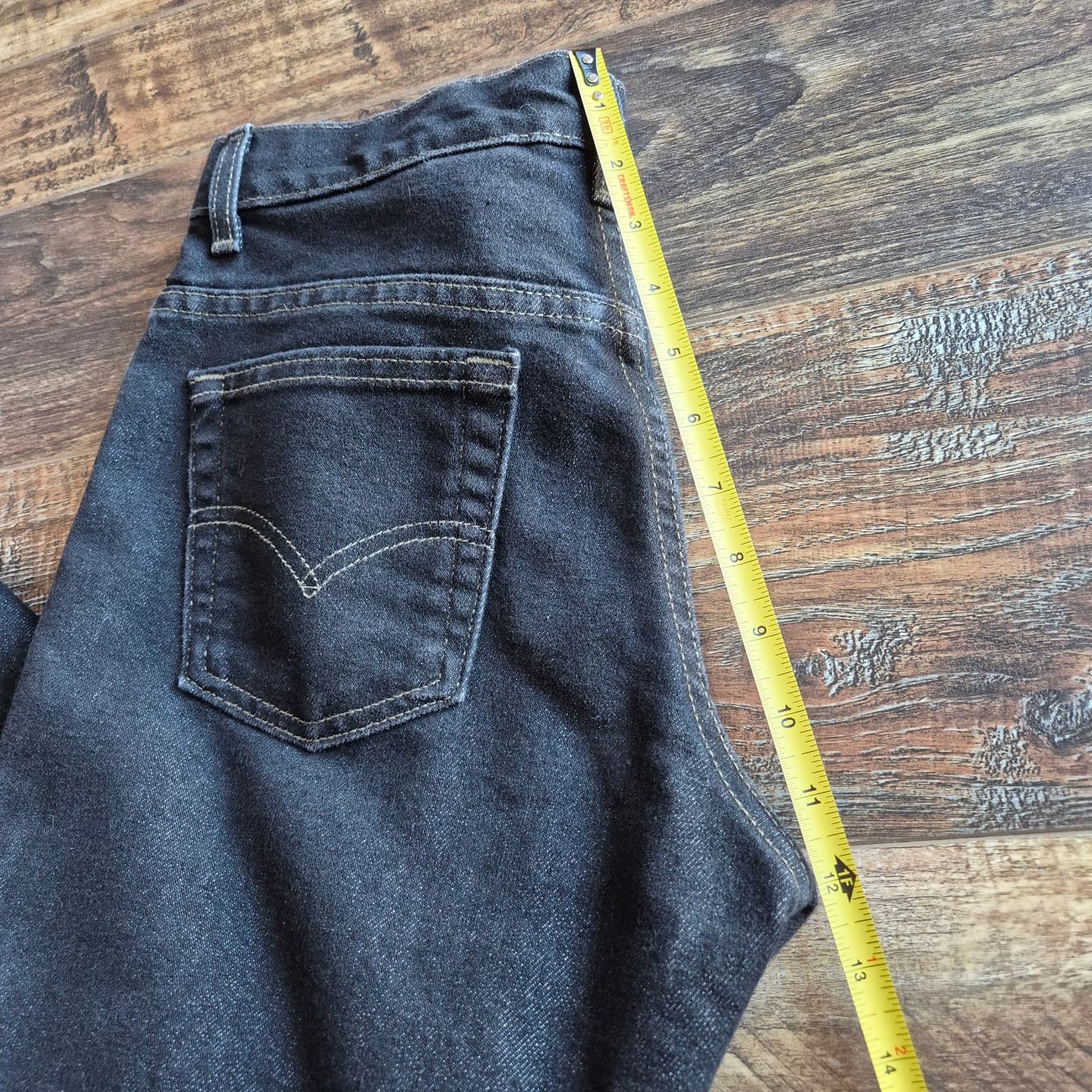 Vintage Y2K Levi's Made in USA 515 Boot Cut Lower Rise Jeans Zip Black Sz.6M MIS - Thumbnail 10