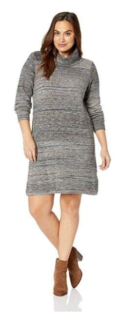 NWT Aventura Analeigh Sweater Dress Turtle Neck Cotton Blend Ash-Grey Women L