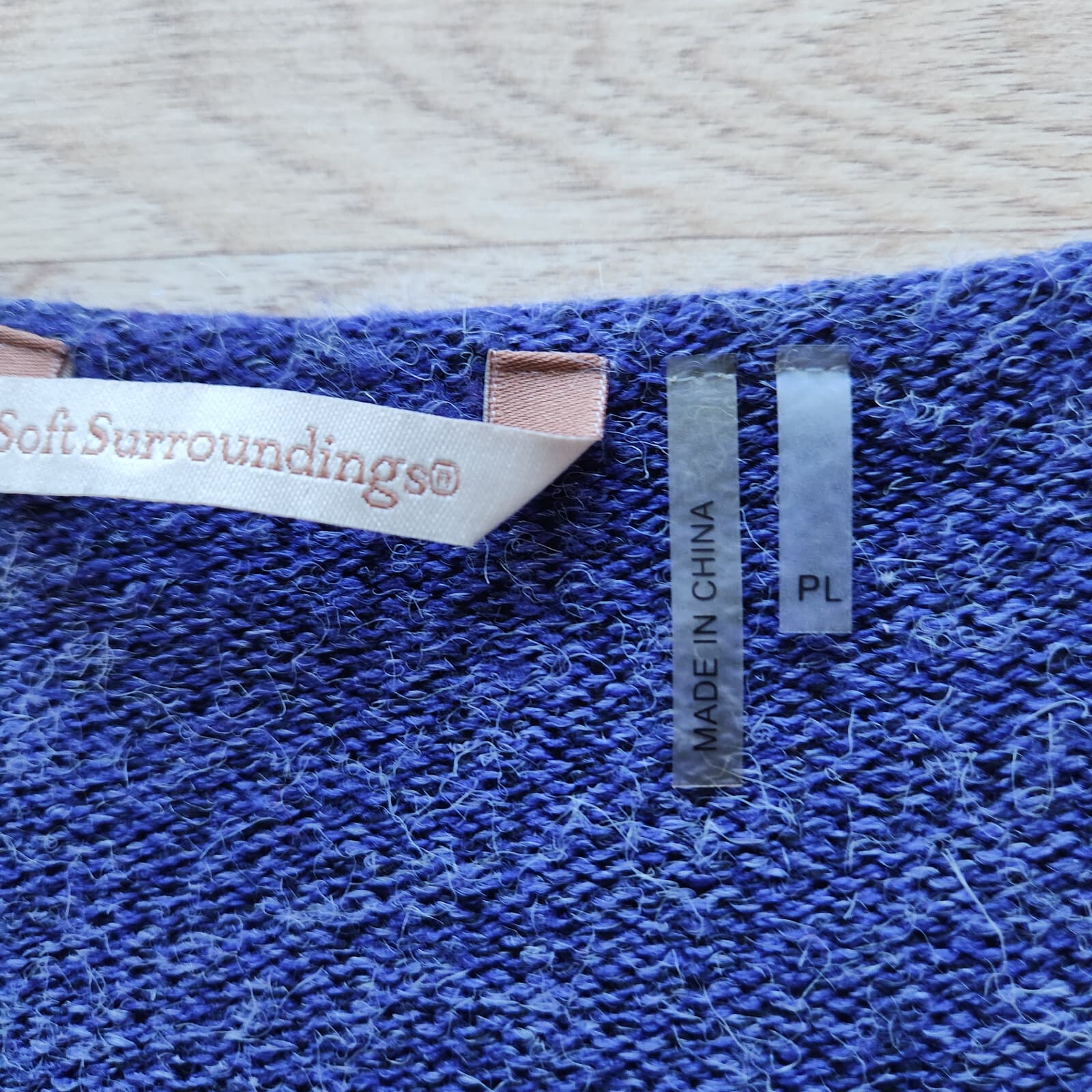 Soft Surroundings Long Duster Open Front Cardigan Acrylic Blue-Purple-ish Sz.PL - Thumbnail 7