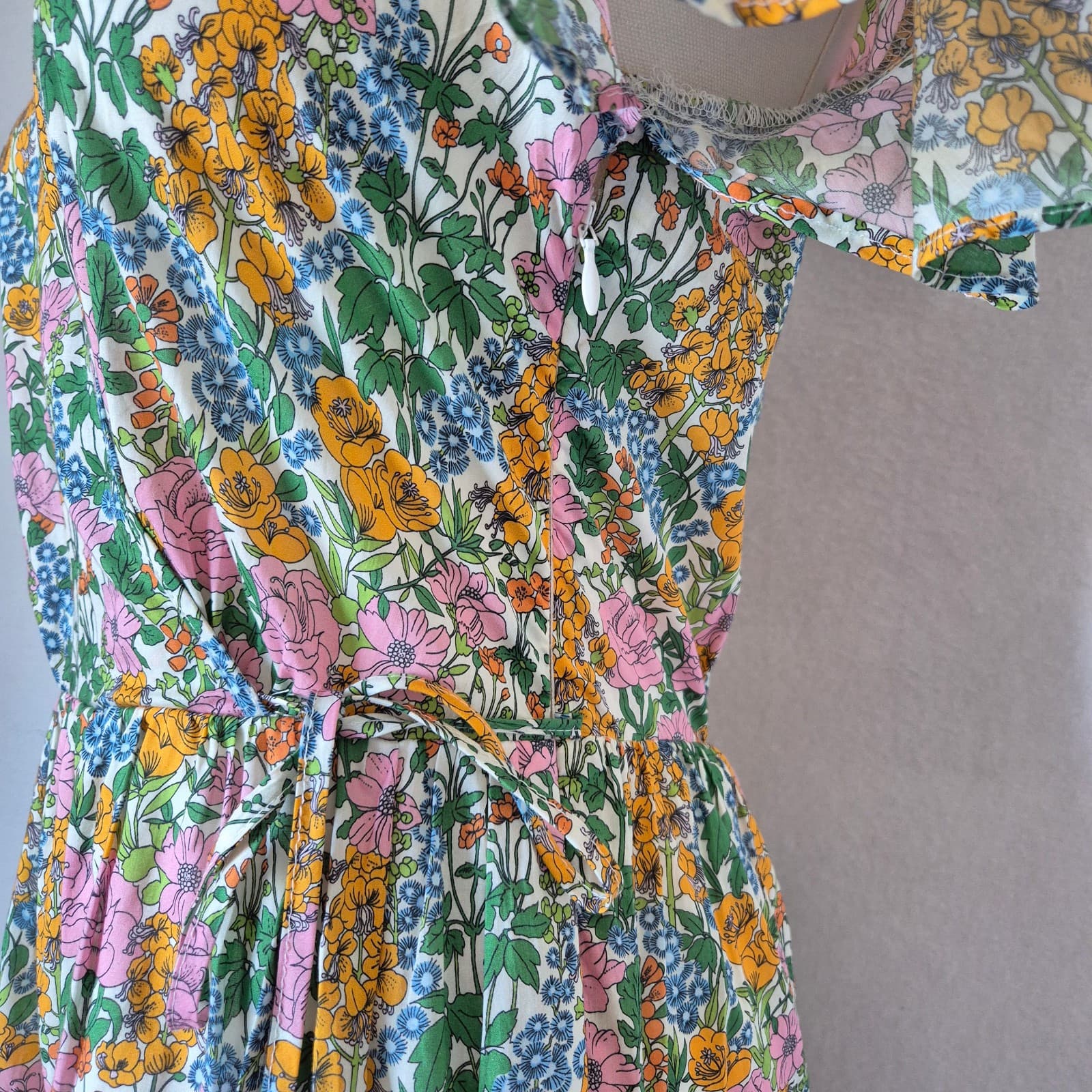 J.Crew x Liberty Faux-Wrap Midi Dress 100% Cotton Liberty Mini Floral Walk Sz.00 - Thumbnail 6