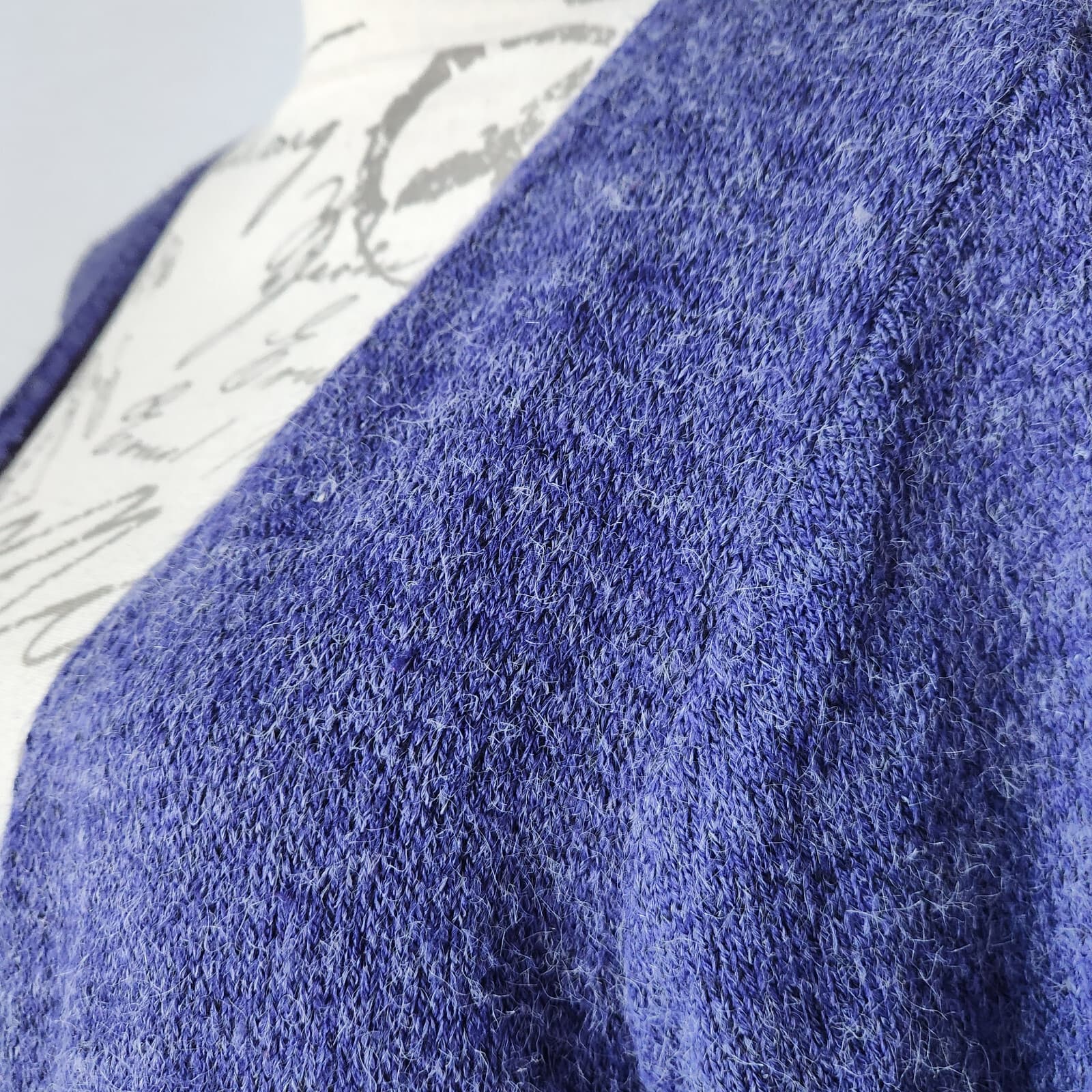 Soft Surroundings Long Duster Open Front Cardigan Acrylic Blue-Purple-ish Sz.PL - Thumbnail 4