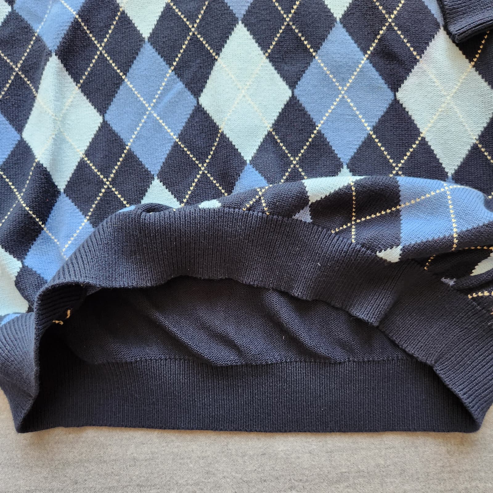 Vintage 346 Brooks Brothers Argyle Pima Cotton Sweater Crew Neck Blue Men's XL - Thumbnail 3