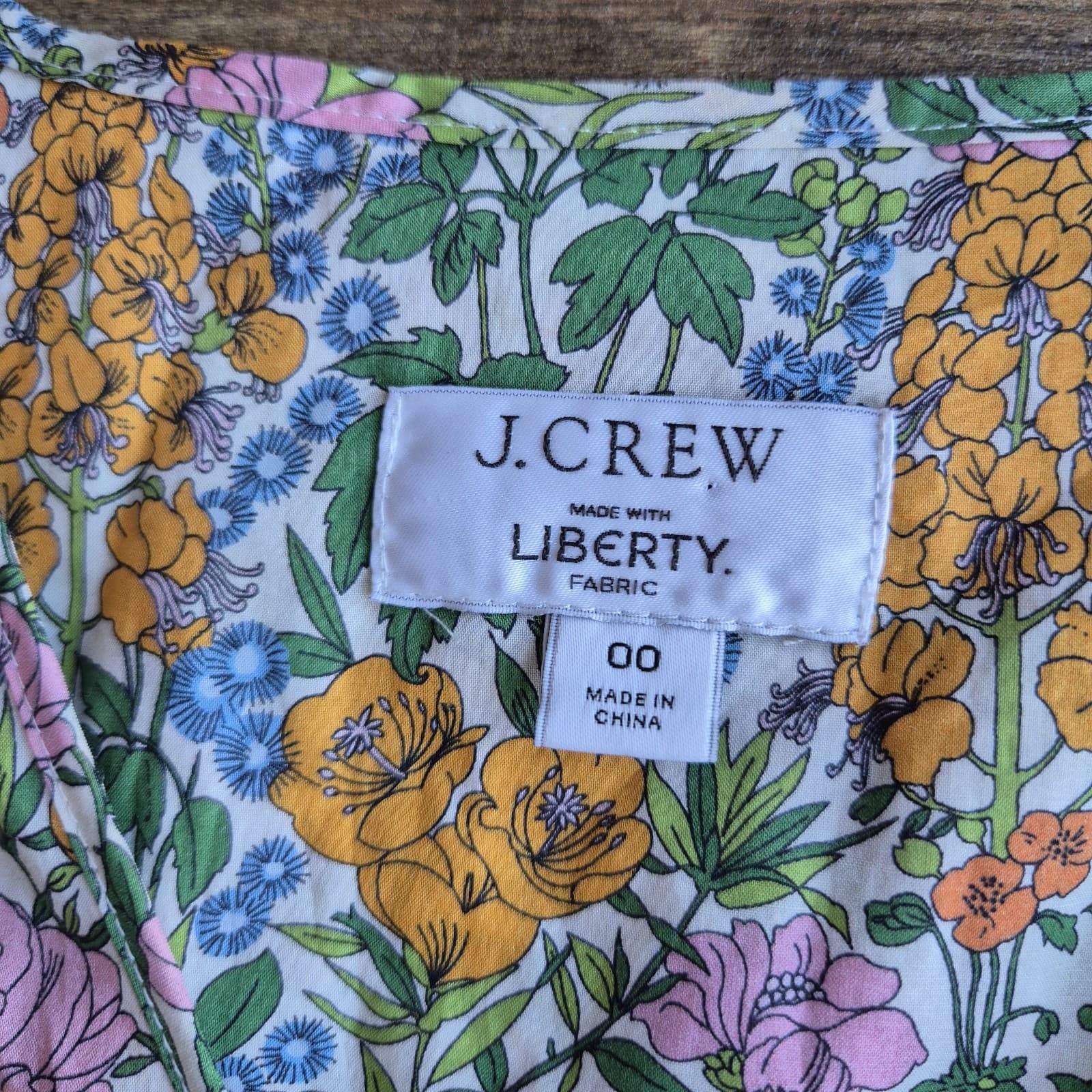 J.Crew x Liberty Faux-Wrap Midi Dress 100% Cotton Liberty Mini Floral Walk Sz.00 - Thumbnail 10