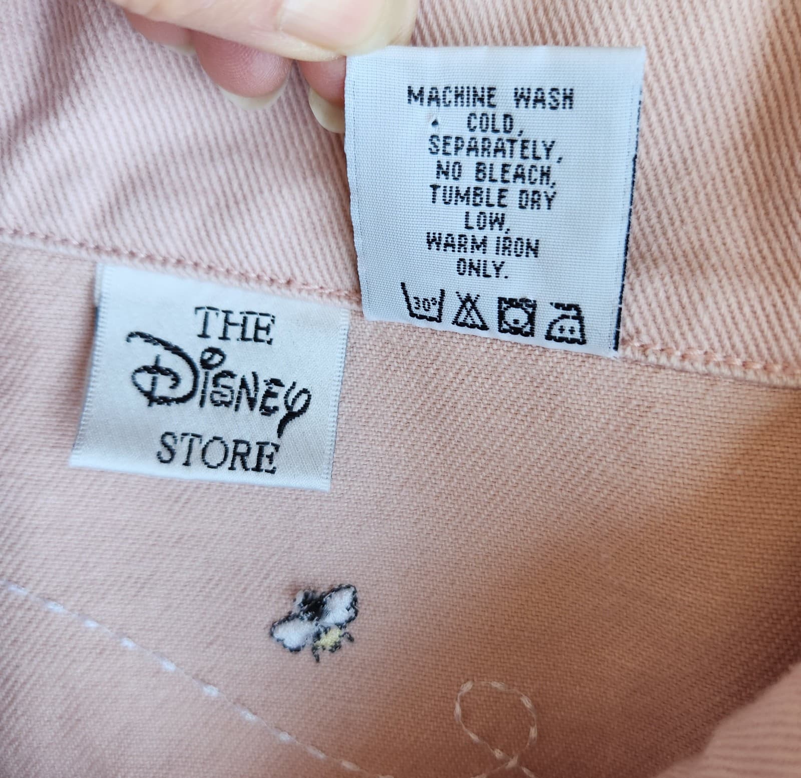 Vintage The Disney Store Winnie The Pooh Embroidered Denim Crop Jacket Pink Sz.L - Thumbnail 10