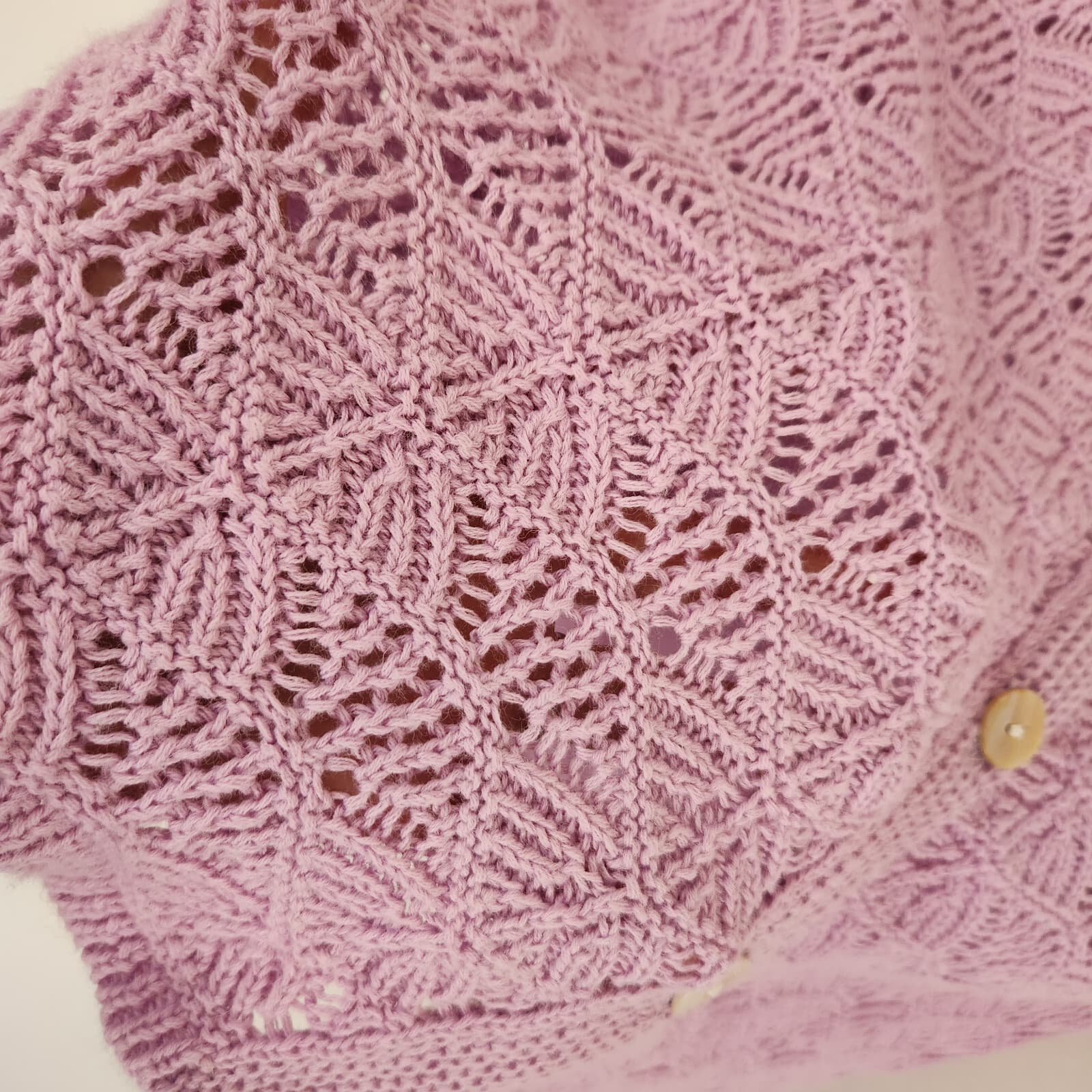 Vintage J.Jill 2Pc Crochet Top+Cami Mother Pearl Button Short Sleeve Purple Sz.M - Thumbnail 6