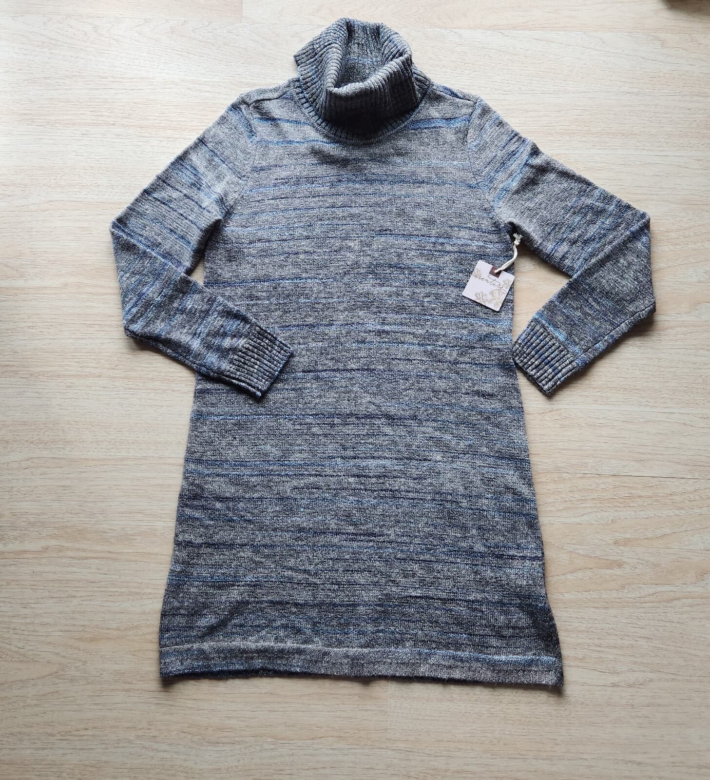 NWT Aventura Analeigh Sweater Dress Turtle Neck Cotton Blend Ash-Grey Women L - Thumbnail 7