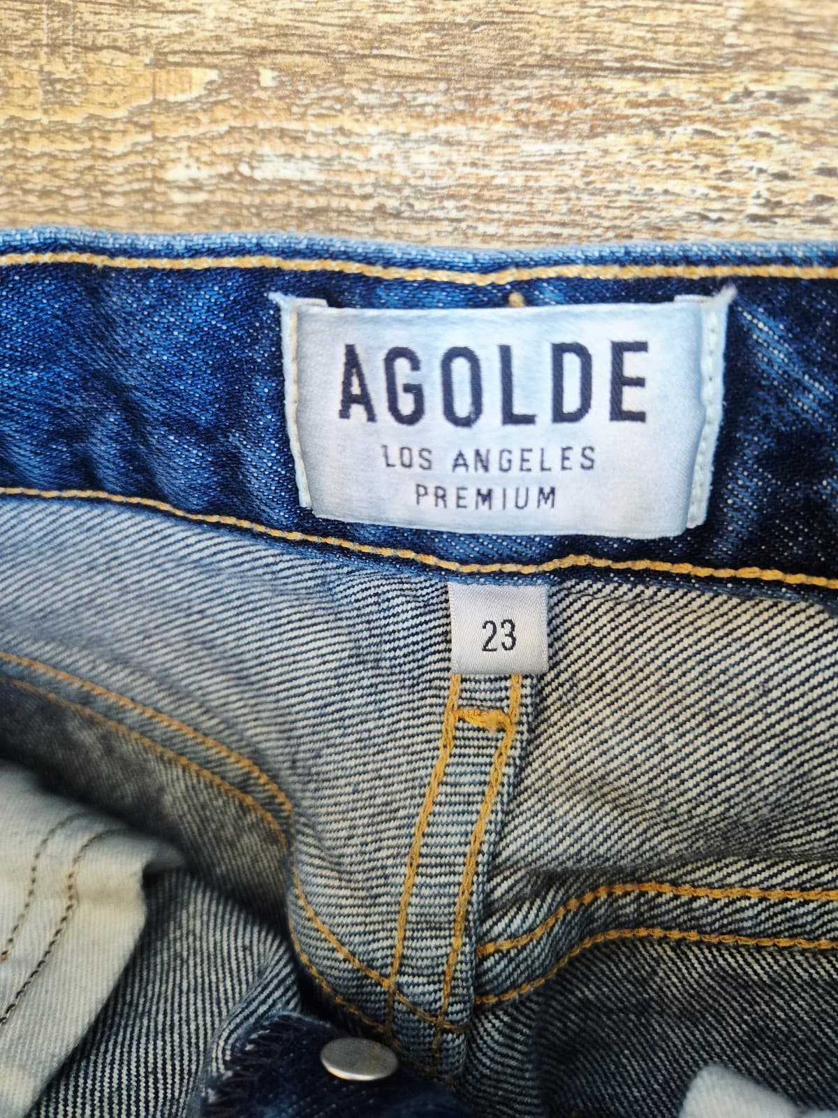 AGOLDE Remy High Rise Straight Leg Button-Fly Jeans 5-Pocket Wink Blue Womens 23 - Thumbnail 8