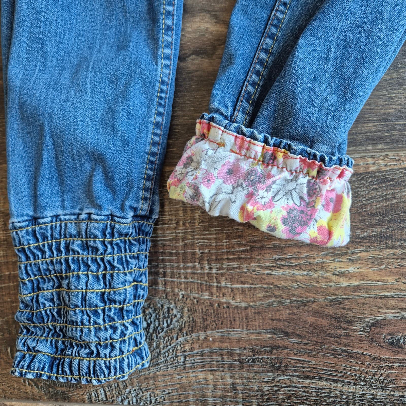 Desigual Embroidered Smocked Ankle Skinny Jeans Low Rise Stretch Blue Women's 28 - Thumbnail 10
