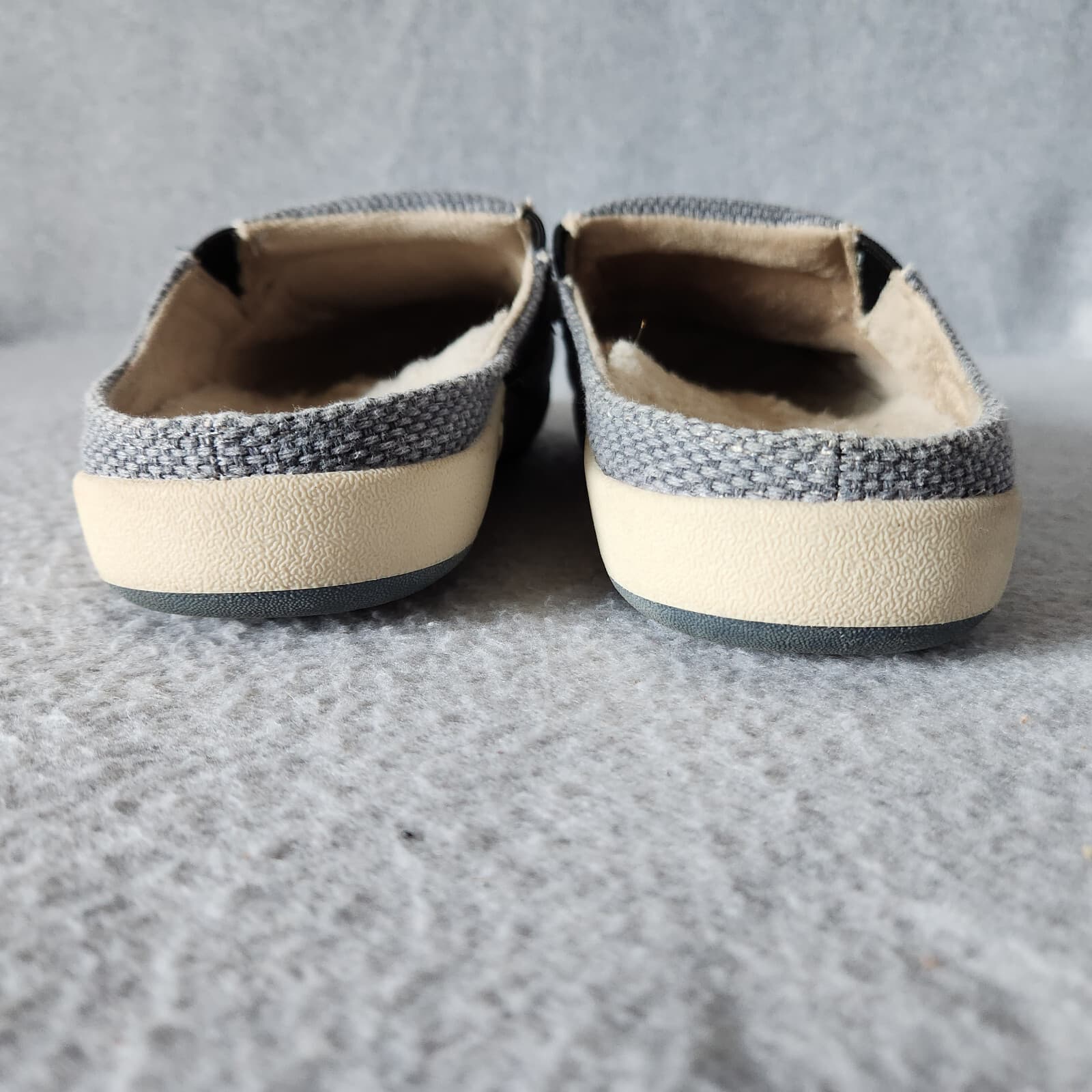 Gecko Man Arch Support Canvas House Slipper Comfort Fleece Insole Grey Mens' 8.5 - Thumbnail 10