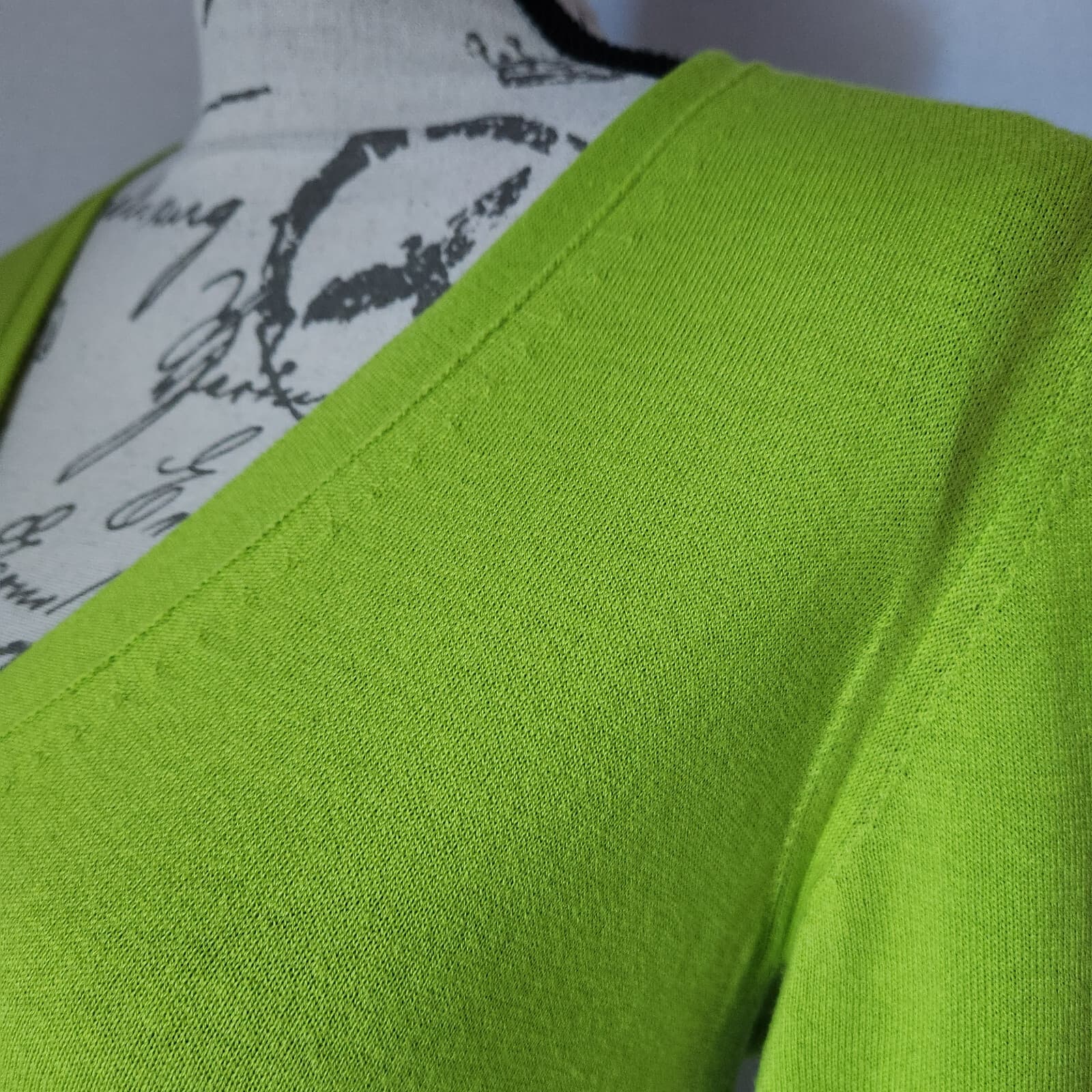 NWoT Fabrizio Del Carlo Made in Italy Cotton Cashmere Cardigan V-Neck Green Sz.M - Thumbnail 3