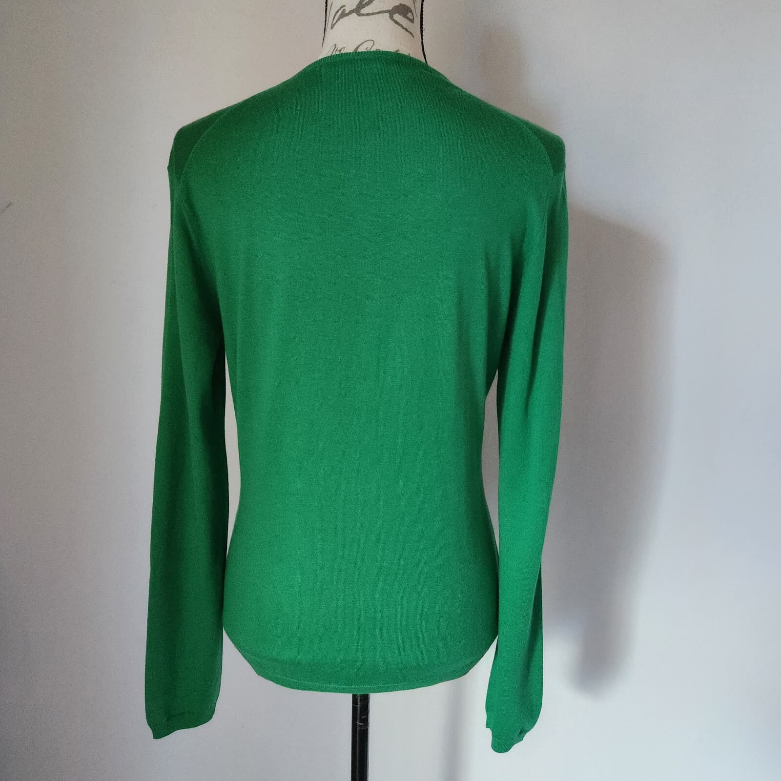 NWoT Kangra Silk Cotton Blend Sweater Pullover V-Neck Green Women's 46 - Thumbnail 4