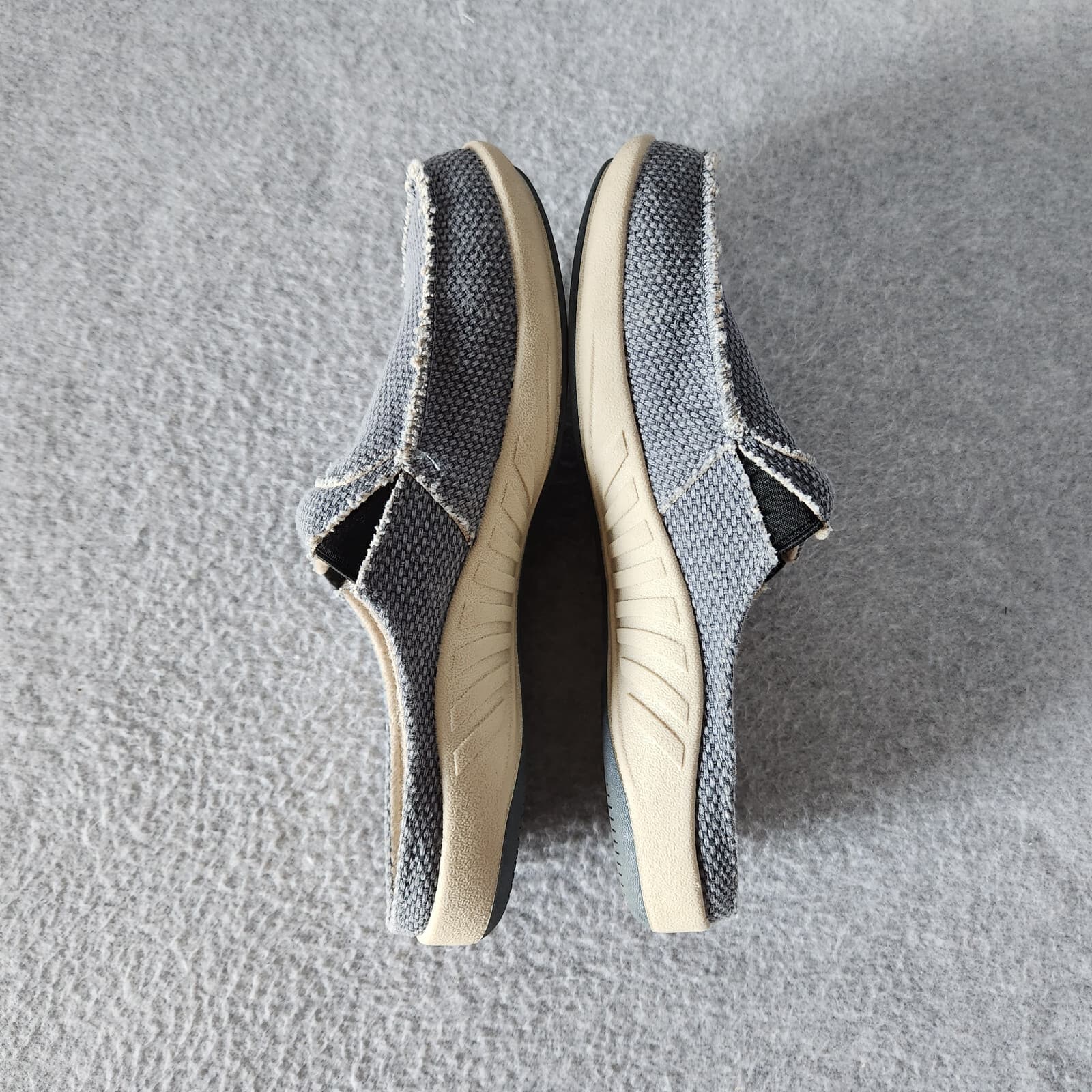 Gecko Man Arch Support Canvas House Slipper Comfort Fleece Insole Grey Mens' 8.5 - Thumbnail 7