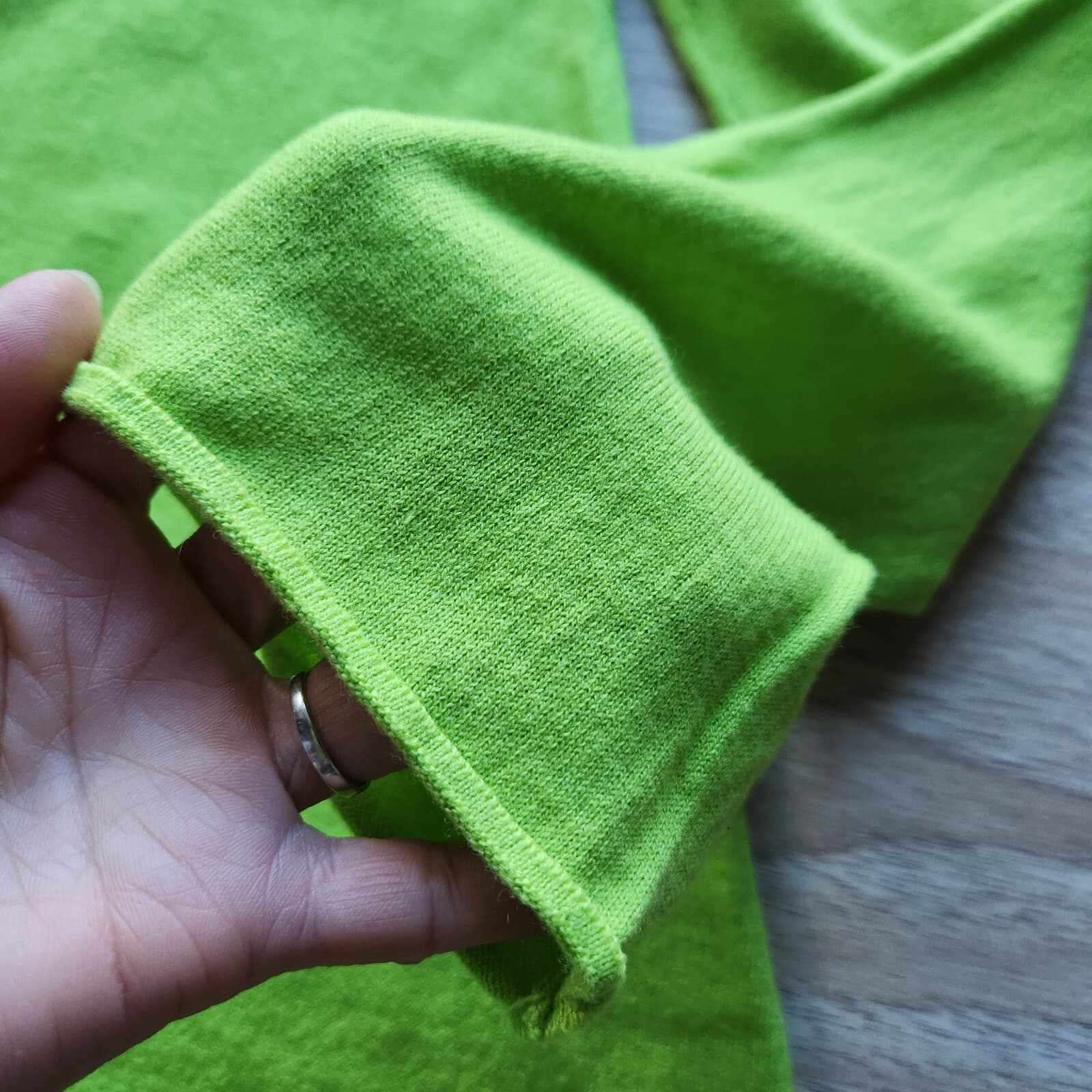 NWoT Fabrizio Del Carlo Made in Italy Cotton Cashmere Cardigan V-Neck Green Sz.M - Thumbnail 7