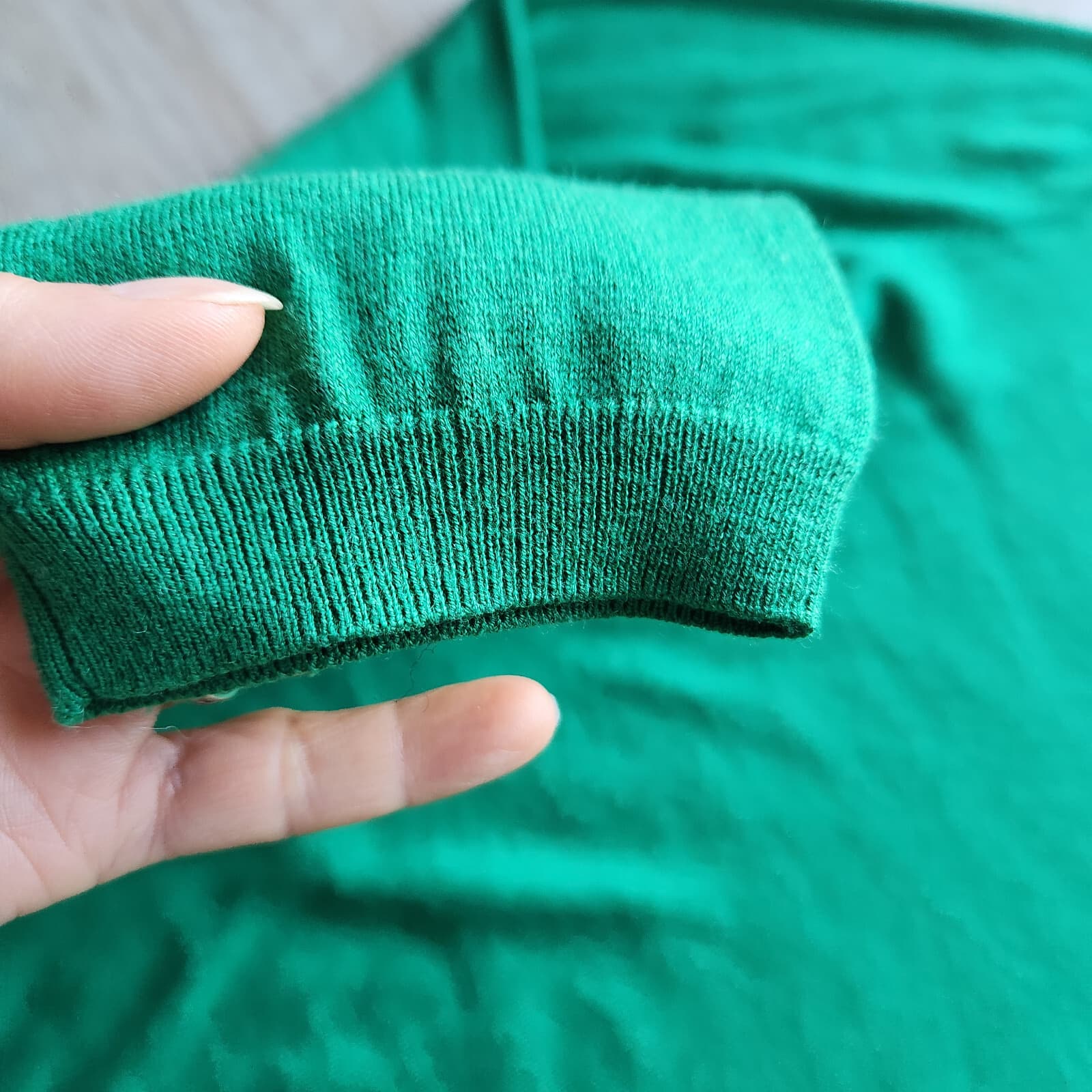 NWoT Kangra Silk Cotton Blend Sweater Pullover V-Neck Green Women's 46 - Thumbnail 6