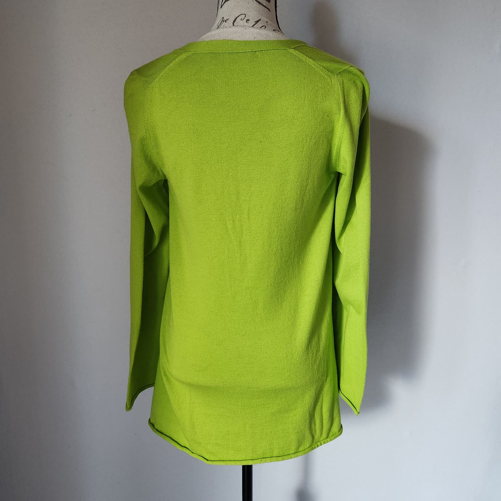 NWoT Fabrizio Del Carlo Made in Italy Cotton Cashmere Cardigan V-Neck Green Sz.M - Thumbnail 4