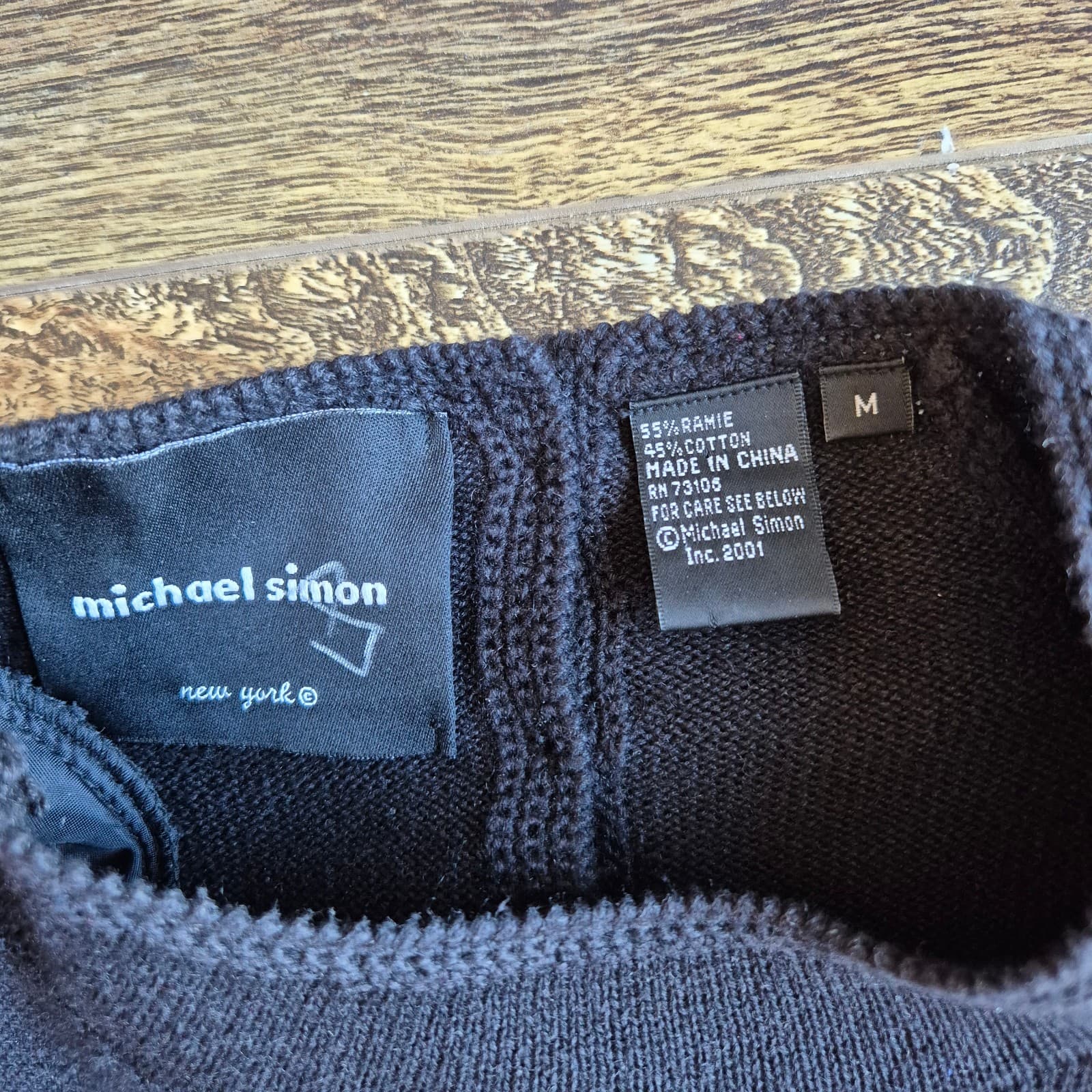 Vintage Michael Simon Sequin Stacked Gift Boxes Sweater Black Ramie Cotton Sz.M - Thumbnail 11