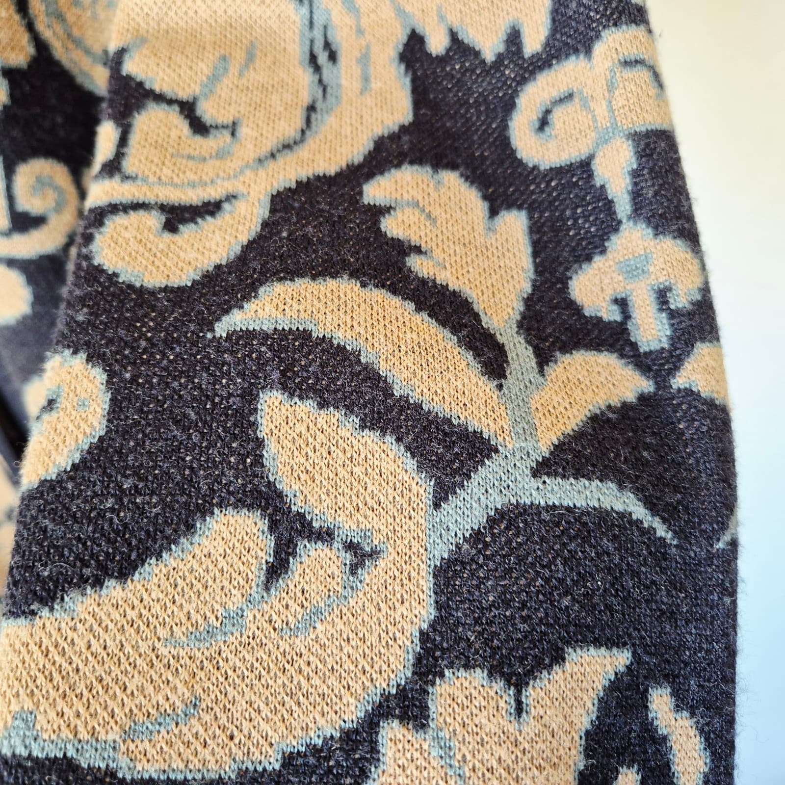 Soft Surroundings D'Orsay Wool Blend Floral Jacquard Buckle Long Cardigan Sz.L - Thumbnail 12