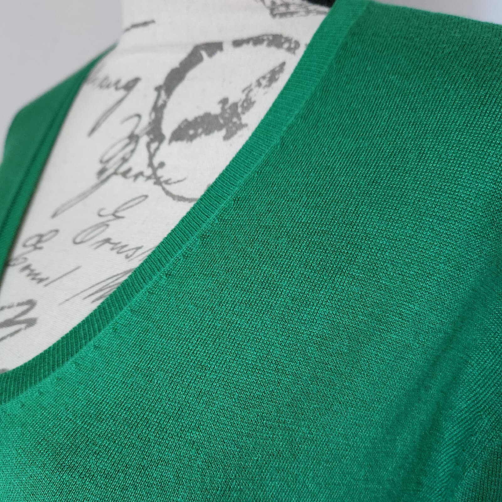 NWoT Kangra Silk Cotton Blend Sweater Pullover V-Neck Green Women's 46 - Thumbnail 3