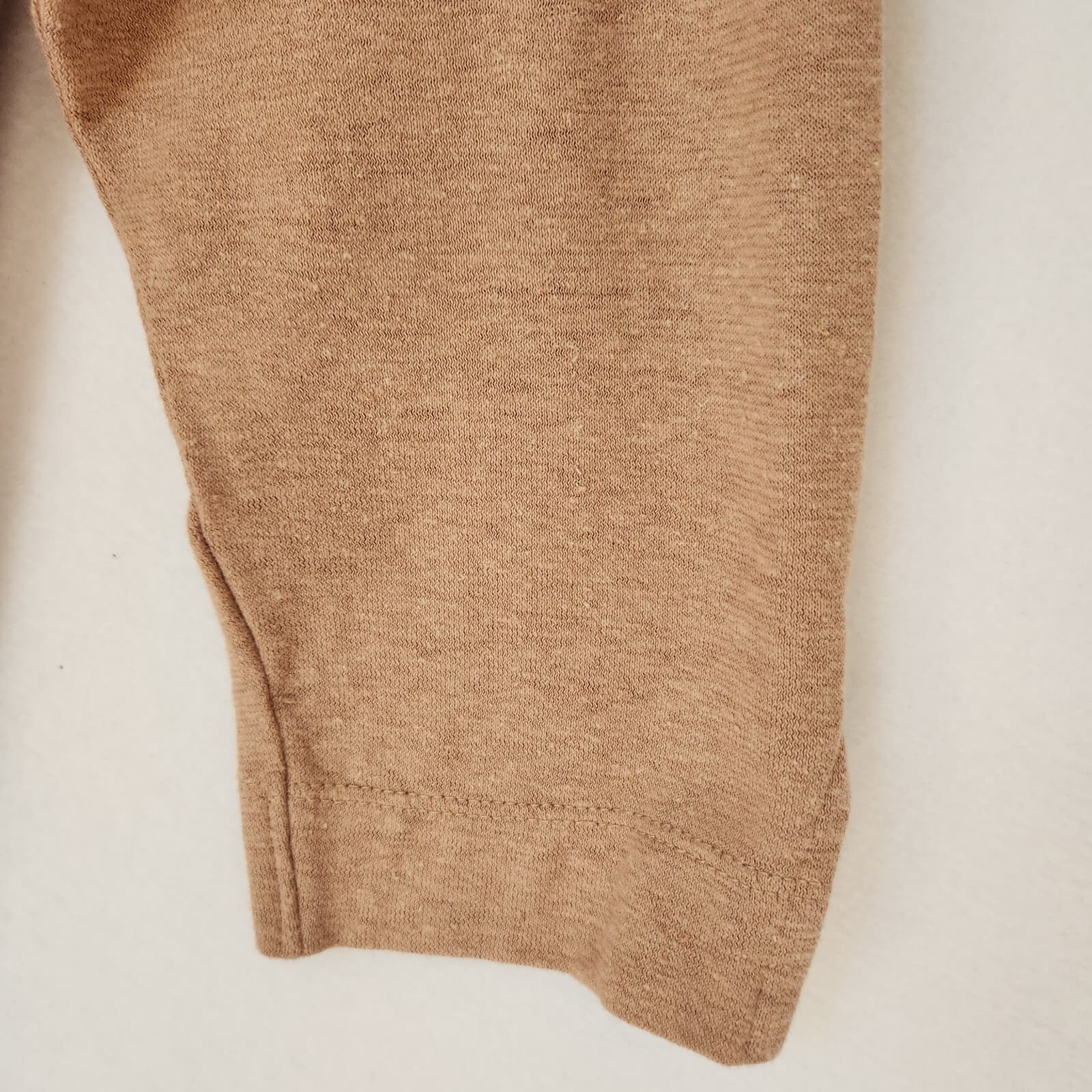 Pure Jill Duster Cardigan 3/4 Sleeve Button Pocket Hemp Organic Cotton Brown PM - Thumbnail 5