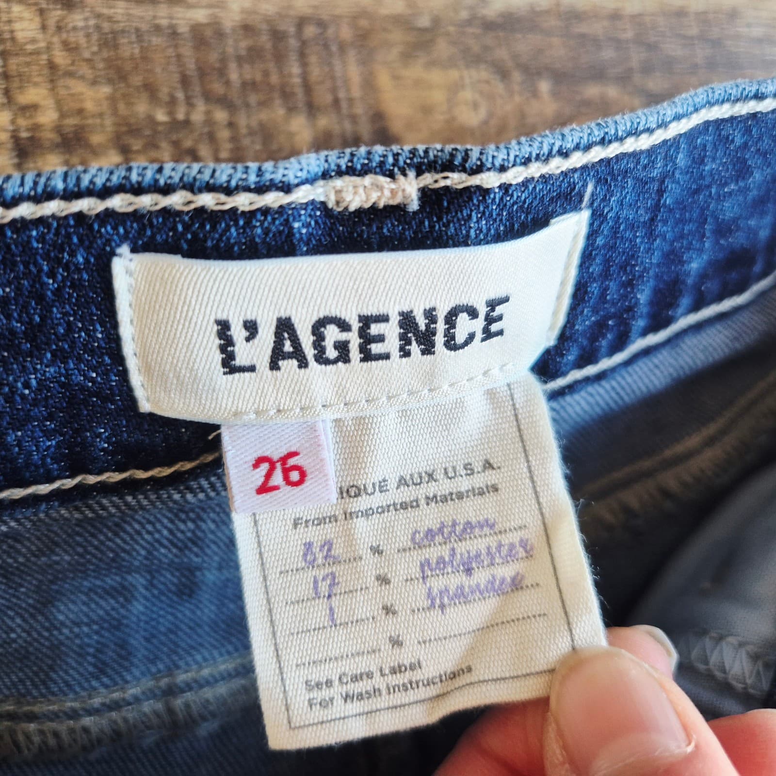 L'AGENCE Alexia High Rise Crop Jeans Distressed Jabot Atwood Wash Blue Womens 26 - Thumbnail 10