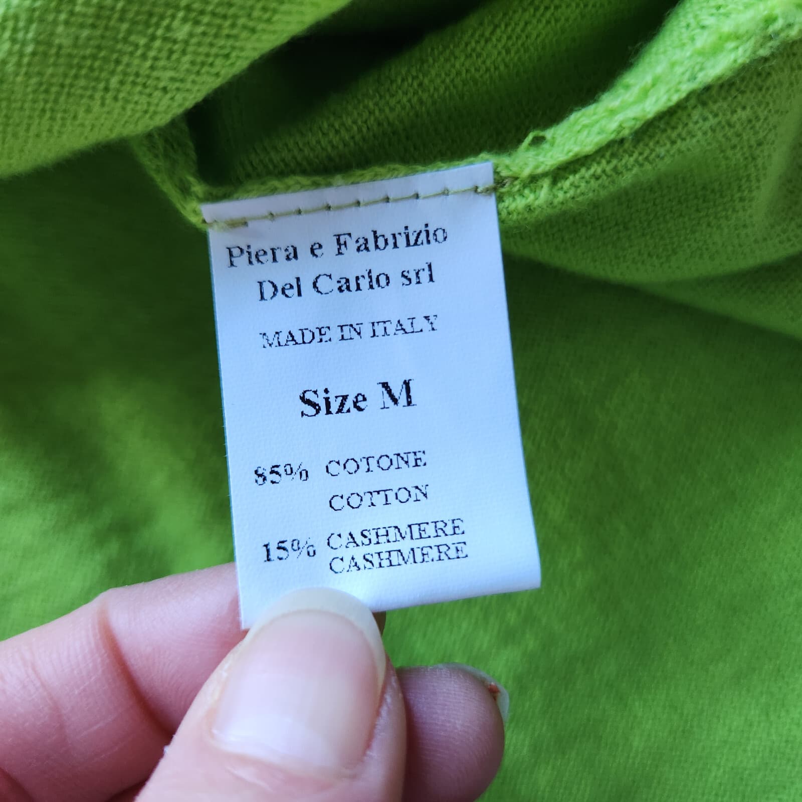 NWoT Fabrizio Del Carlo Made in Italy Cotton Cashmere Cardigan V-Neck Green Sz.M - Thumbnail 8
