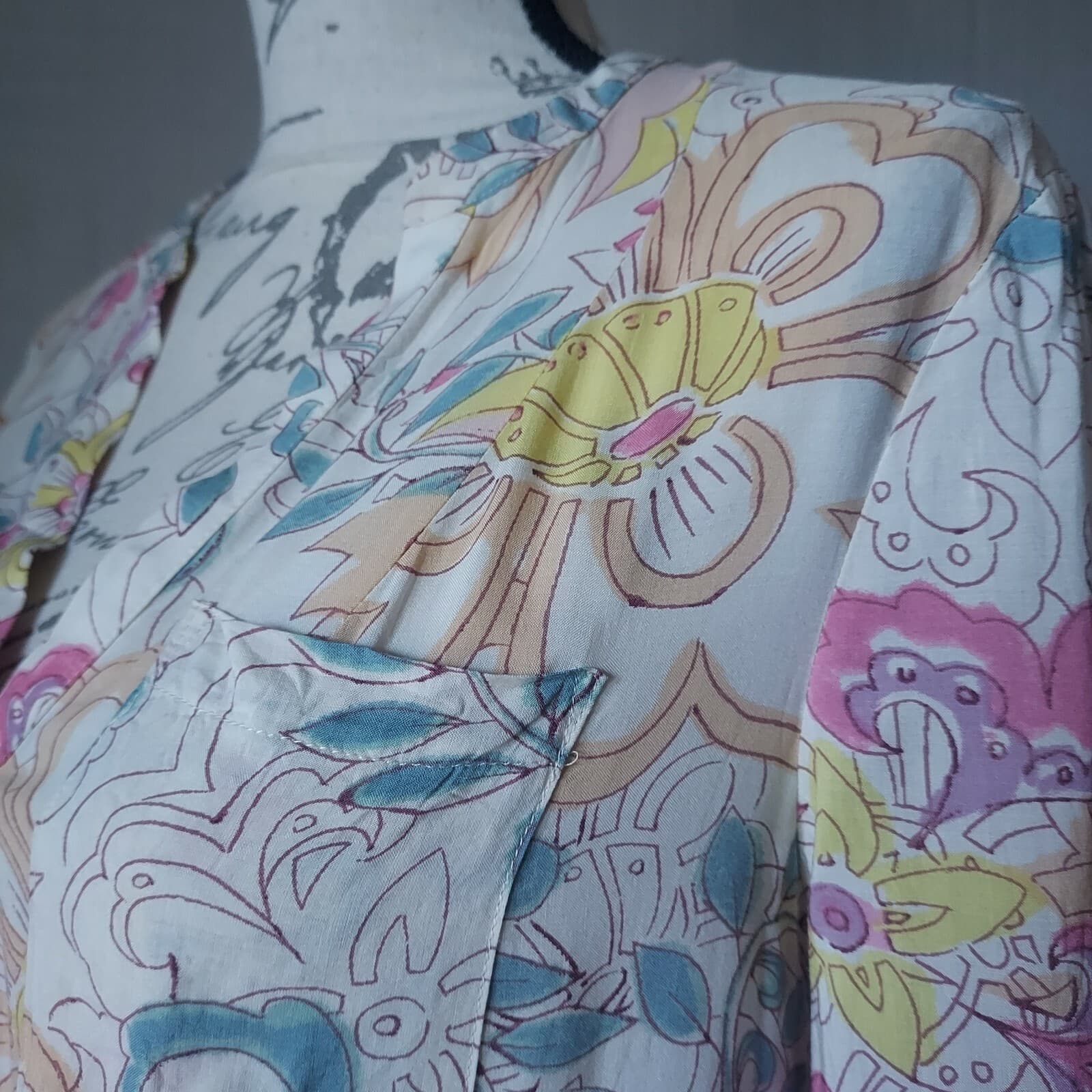 Maeve Anthropologie Laiken Floral Top V-Neck Long Sleeve Multicolor Women Small - Thumbnail 3