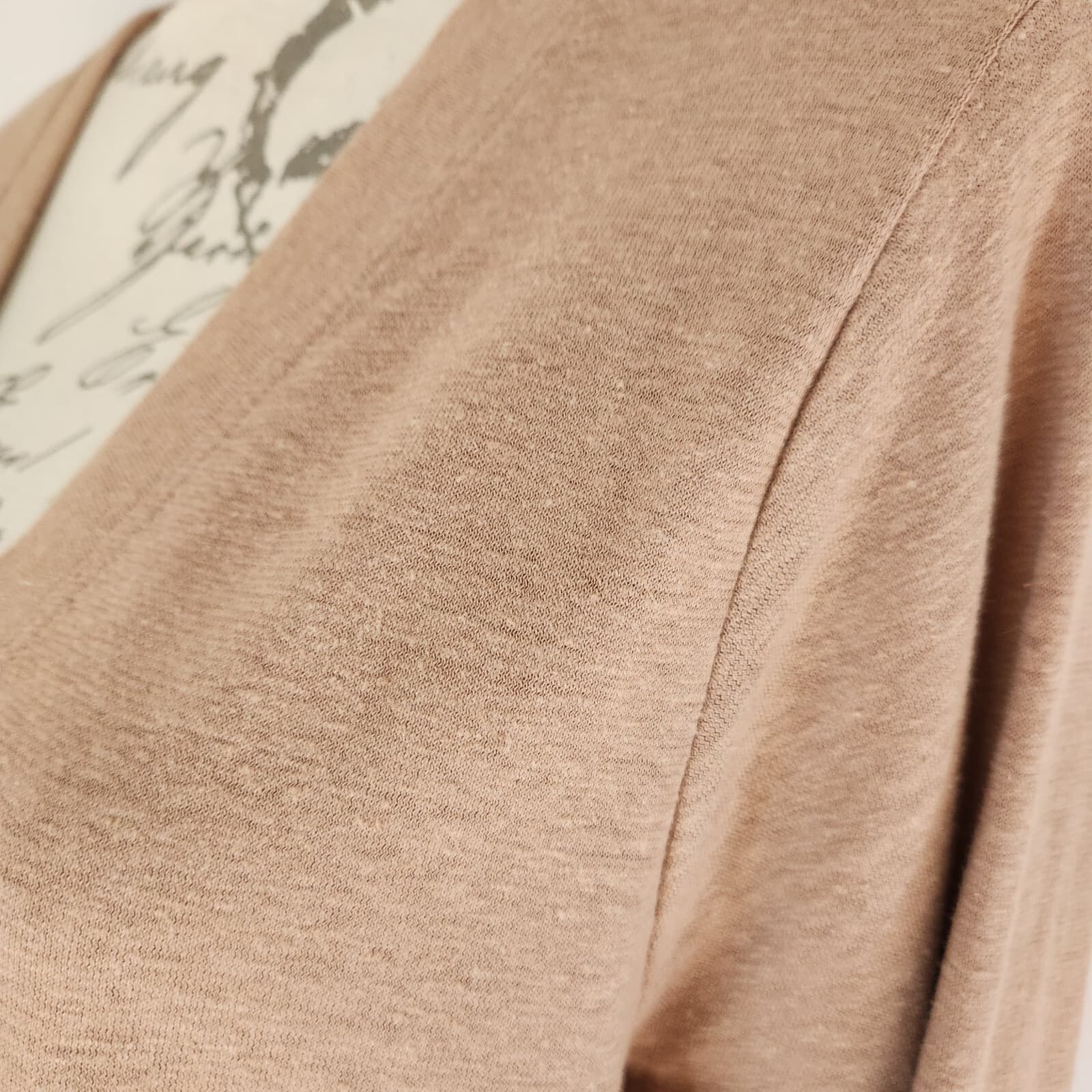 Pure Jill Duster Cardigan 3/4 Sleeve Button Pocket Hemp Organic Cotton Brown PM - Thumbnail 4