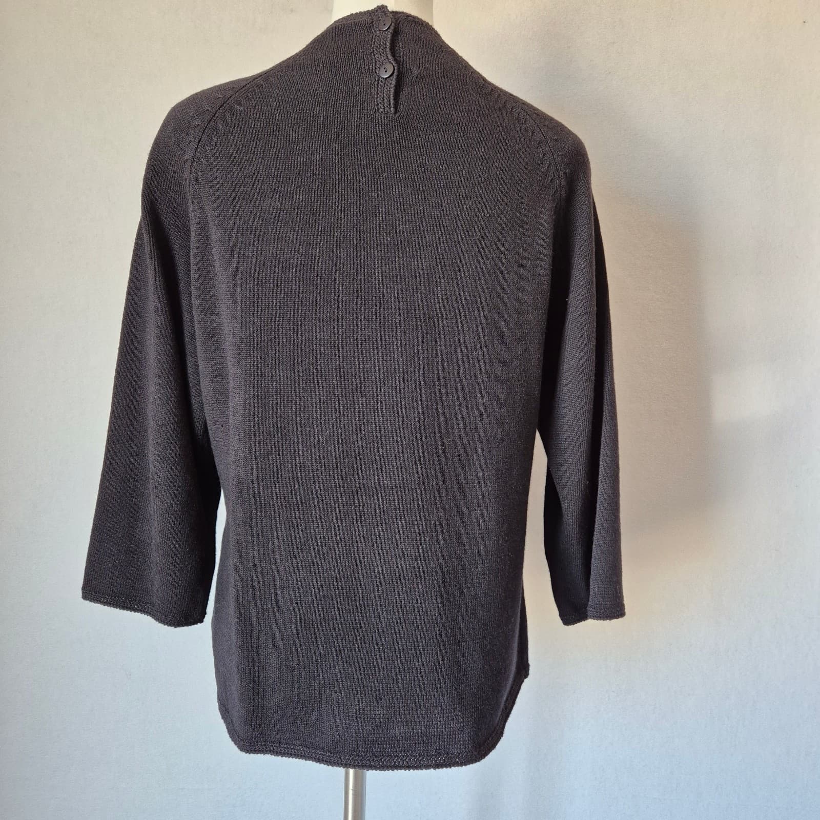 Vintage Michael Simon Sequin Stacked Gift Boxes Sweater Black Ramie Cotton Sz.M - Thumbnail 9