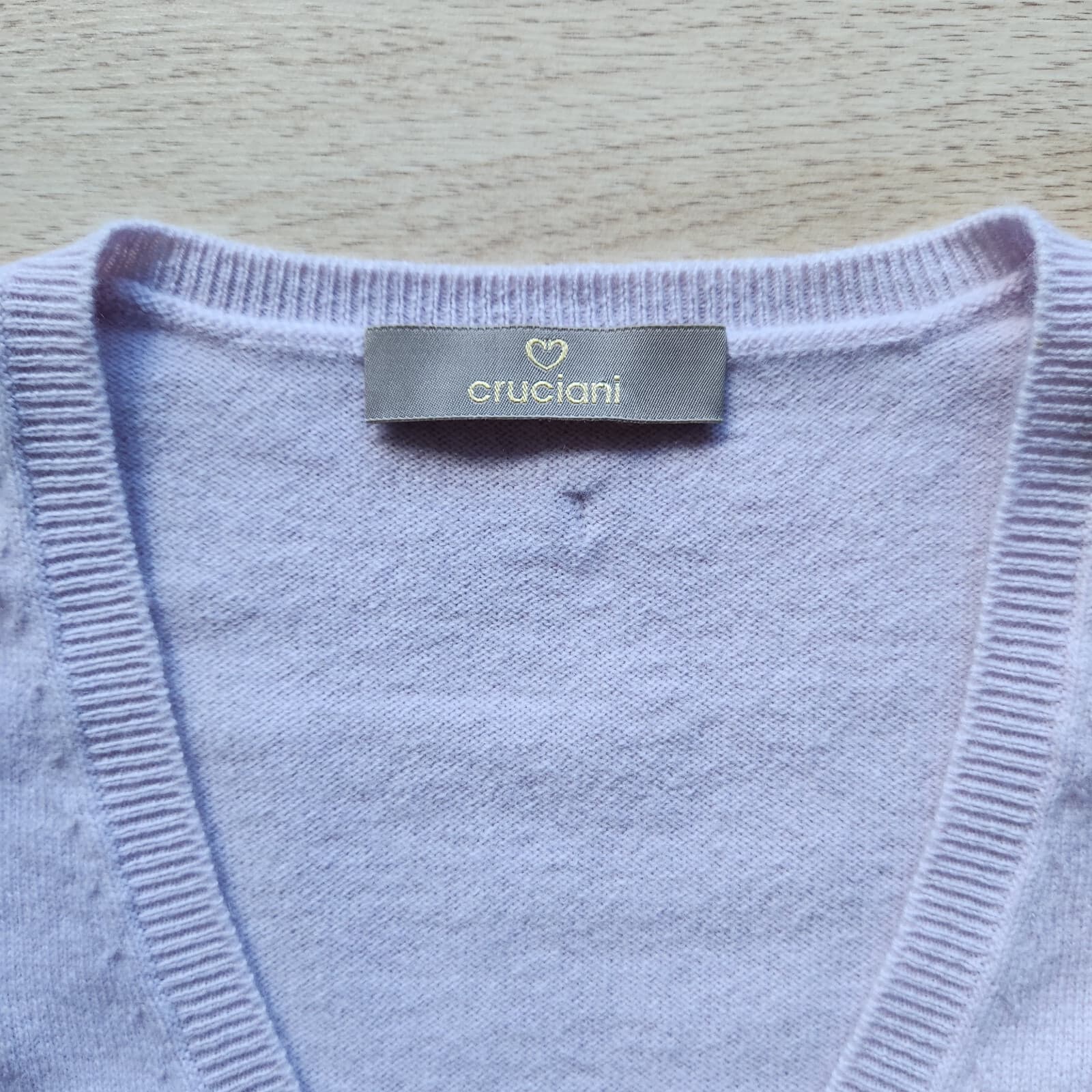 NWoT Cruciani Made in Italy 100% Cashmere Sweater Pullover V-Neck Purple Sz.44 - Thumbnail 7