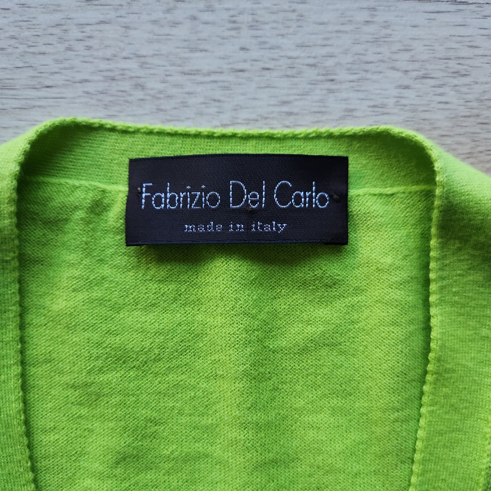 NWoT Fabrizio Del Carlo Made in Italy Cotton Cashmere Cardigan V-Neck Green Sz.M - Thumbnail 6