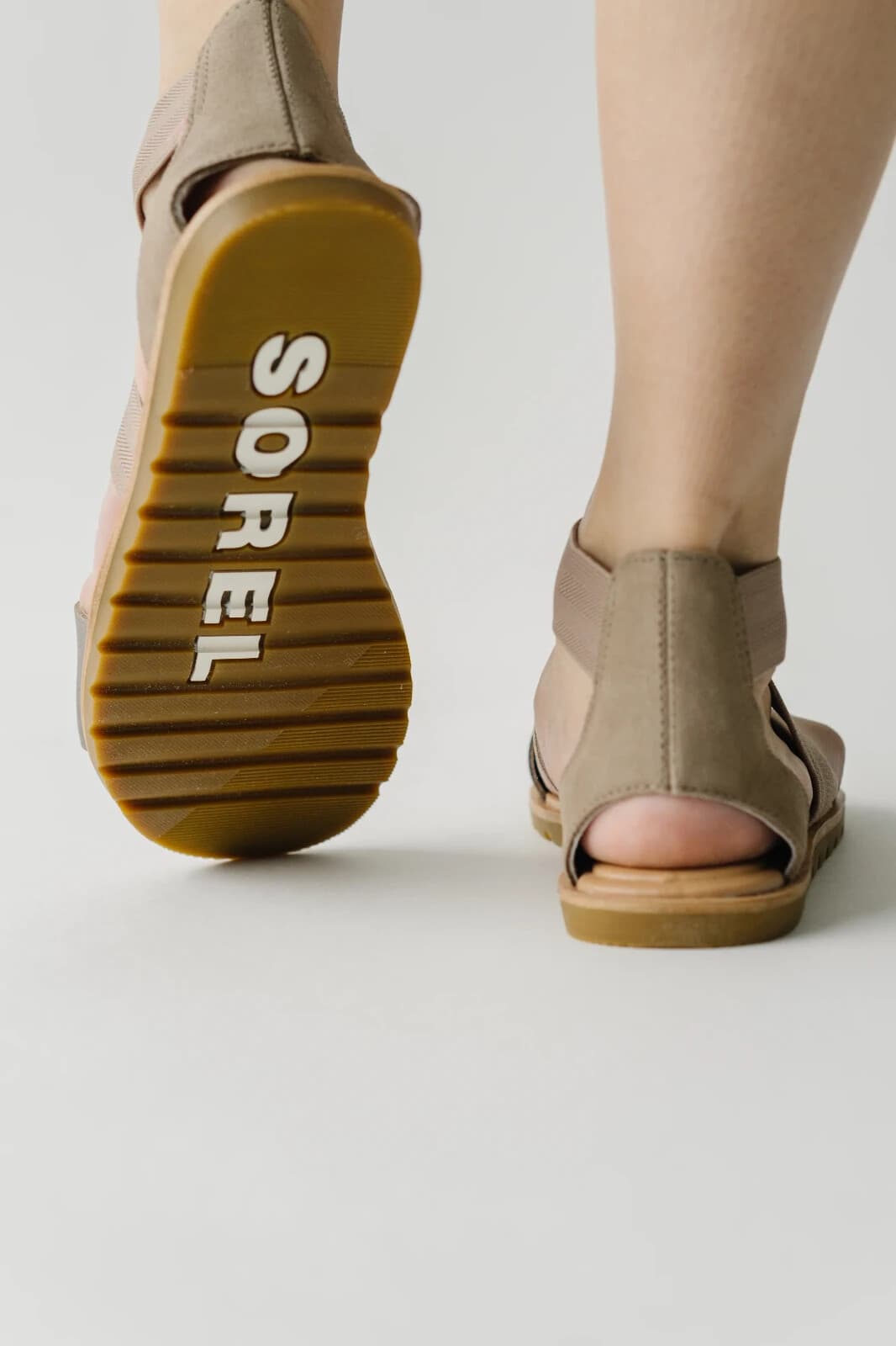 Sorel Ella Leather Gore Stretch Strap Sporty Sandal Comfortable Sage Green US11 - Thumbnail 5